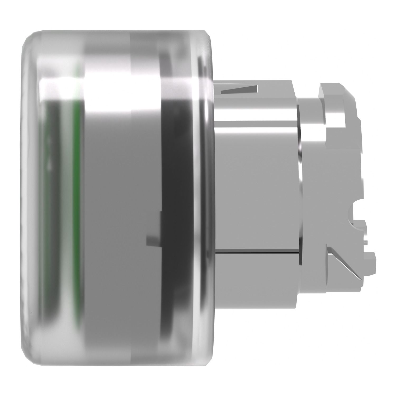 Picture of Head for non illuminated push button, Harmony XB4, metal, flush, green, 22mm, spring return, booted, unmarked
