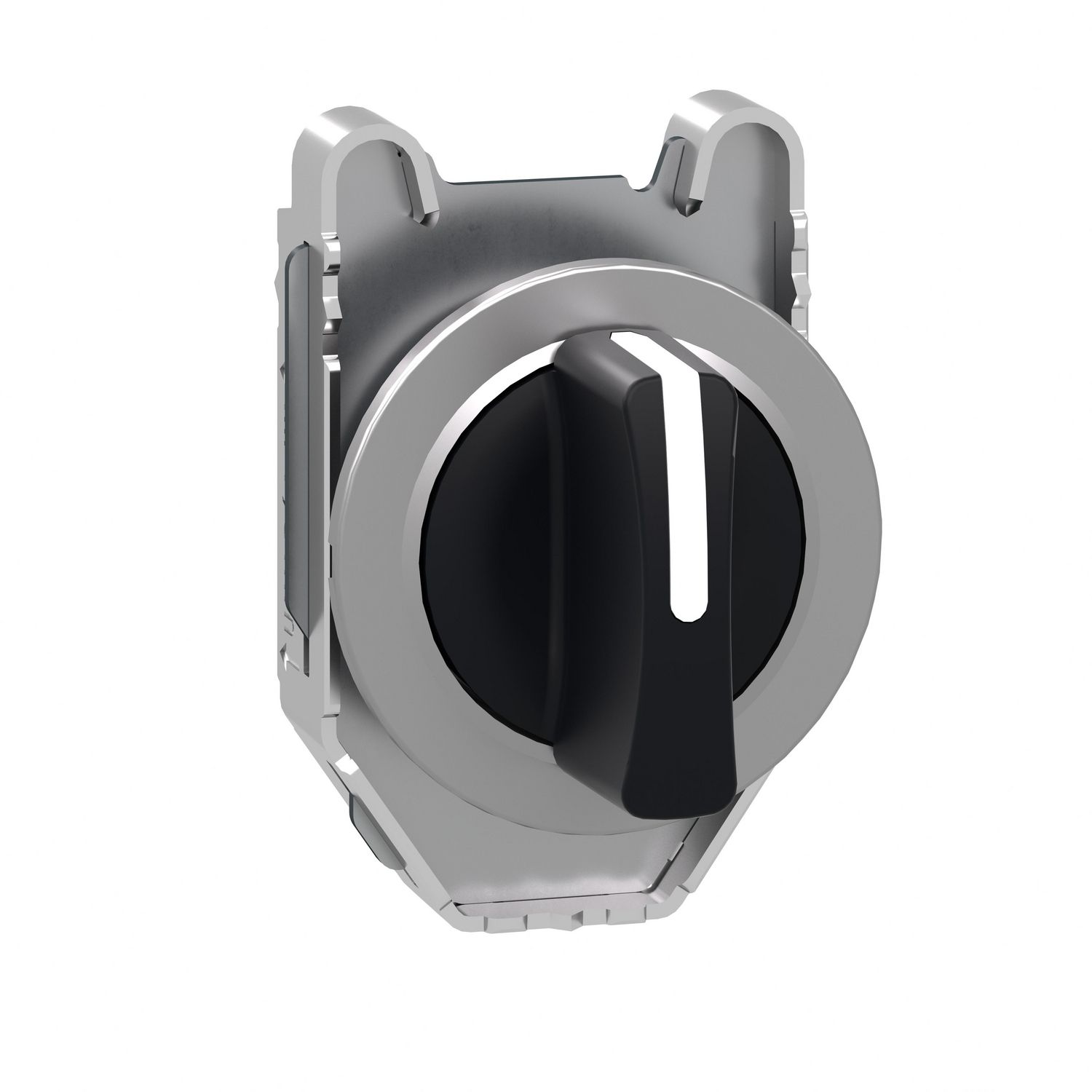 Picture of Head for selector switch, Harmony XB4, black handle, flush, 30mm, 3 positions, spring return