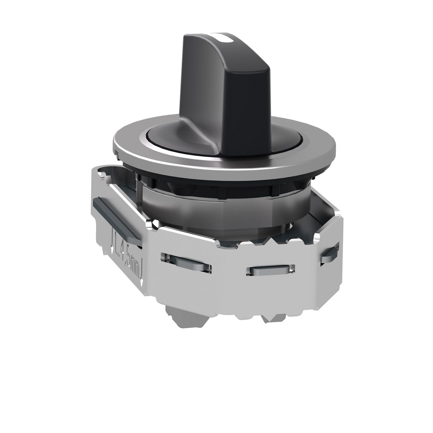 Picture of Head for selector switch, Harmony XB4, black handle, flush, 30mm, 3 positions, spring return