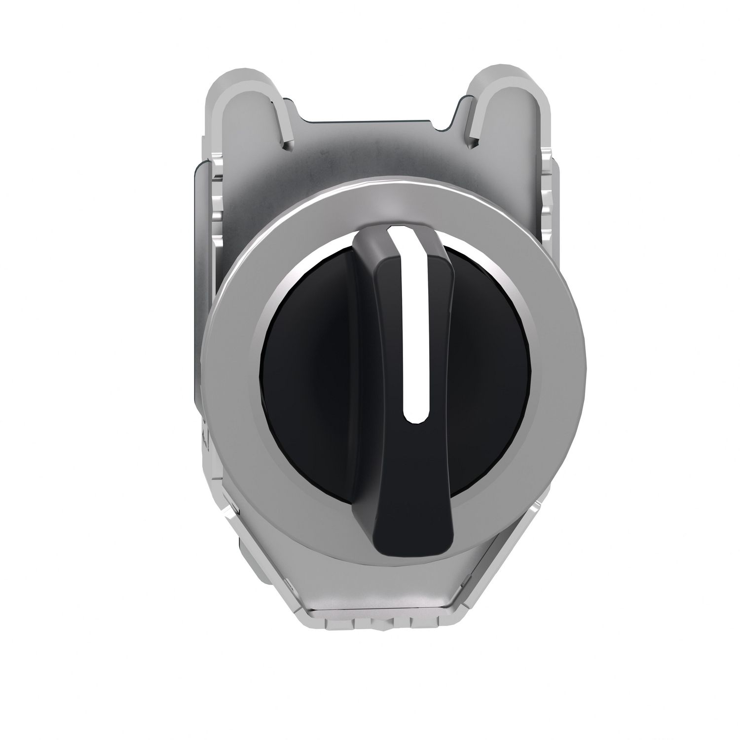 Picture of Head for selector switch, Harmony XB4, black handle, flush, 30mm, 3 positions, spring return