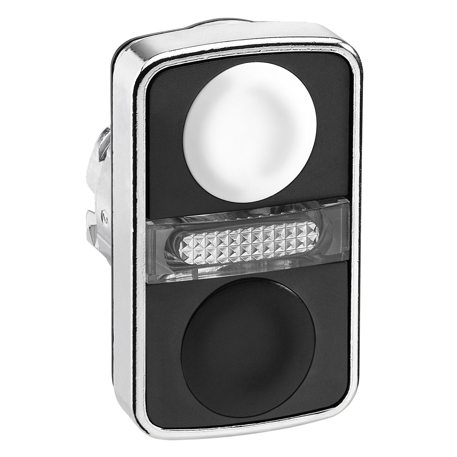 Picture of Head for illuminated double headed push button, Harmony XB4, white flush black flush push button 22mm unmarked