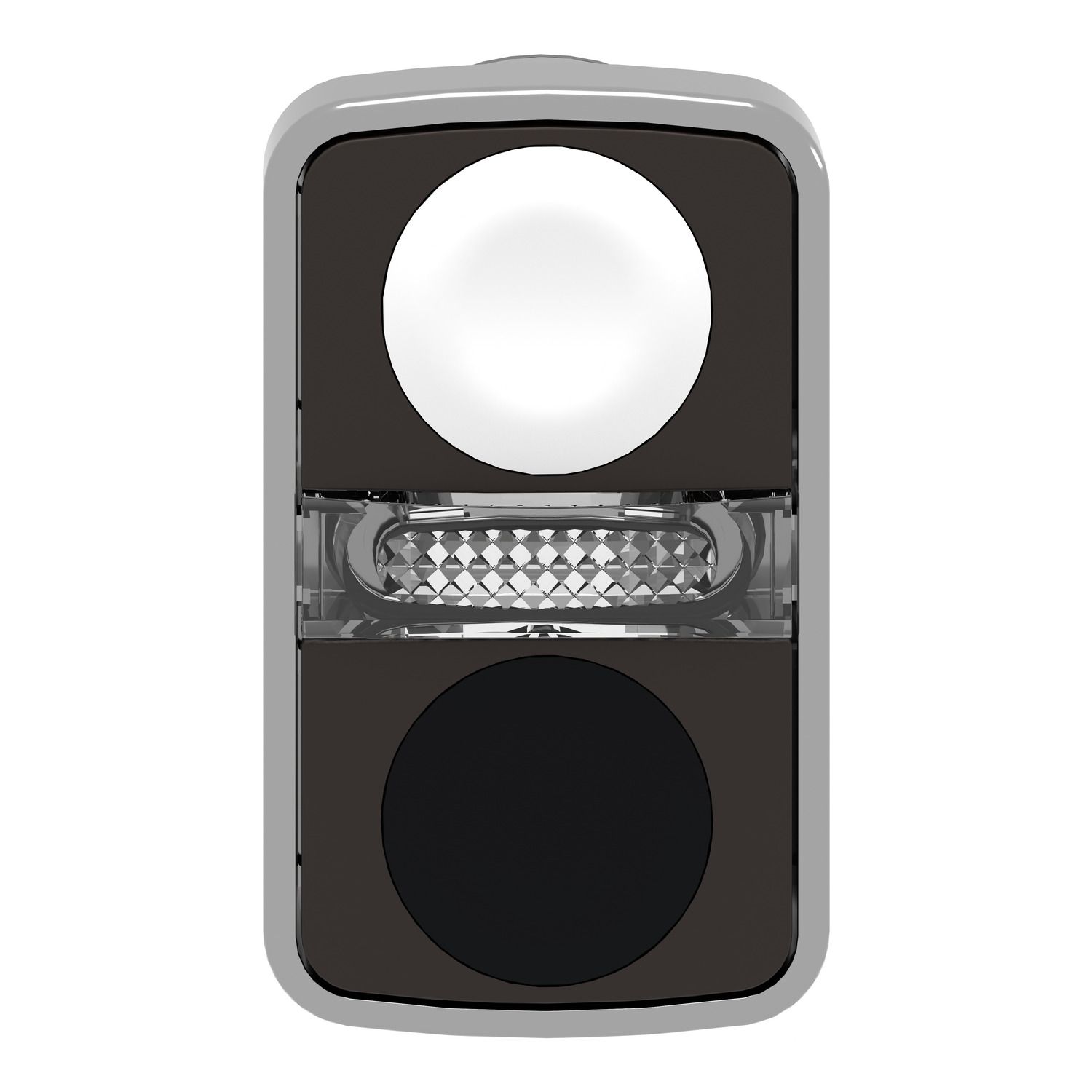 Picture of Head for illuminated double headed push button, Harmony XB4, white flush black flush push button 22mm unmarked