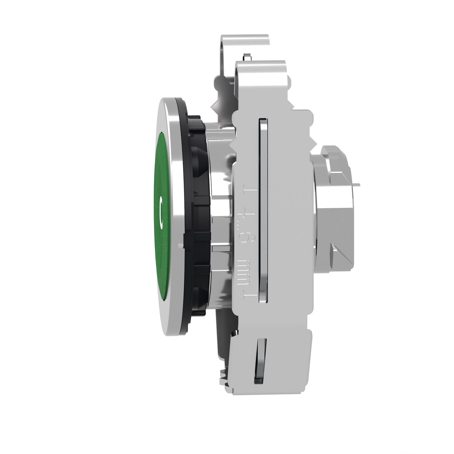 Picture of Head for non illuminated push button, Harmony XB4, flush mounted green flush caps pushbutton white marked "ON"