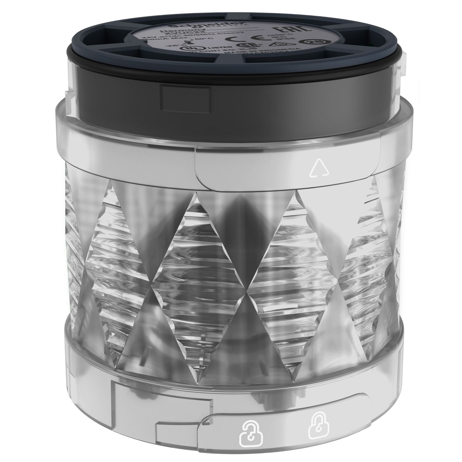 Picture of Illuminated LED unit for modular tower lights, Harmony XVU, multi-color, Ø60, steady/blinking/flashing/rotating, IP65, 24 V AC/DC