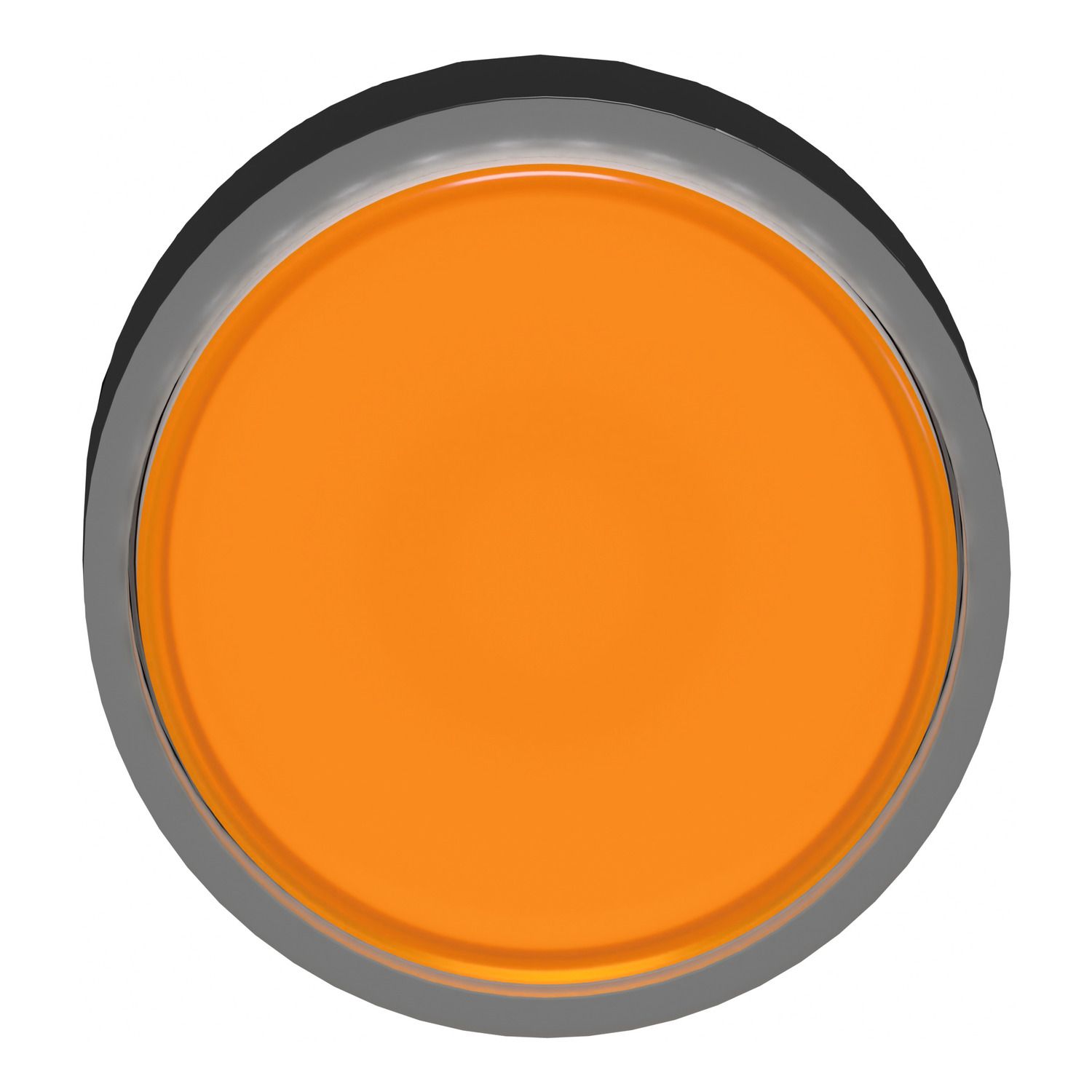 Picture of Head for illuminated push button, Harmony XB4, orange flush, 22mm, universal LED, spring return, plain, unmarked