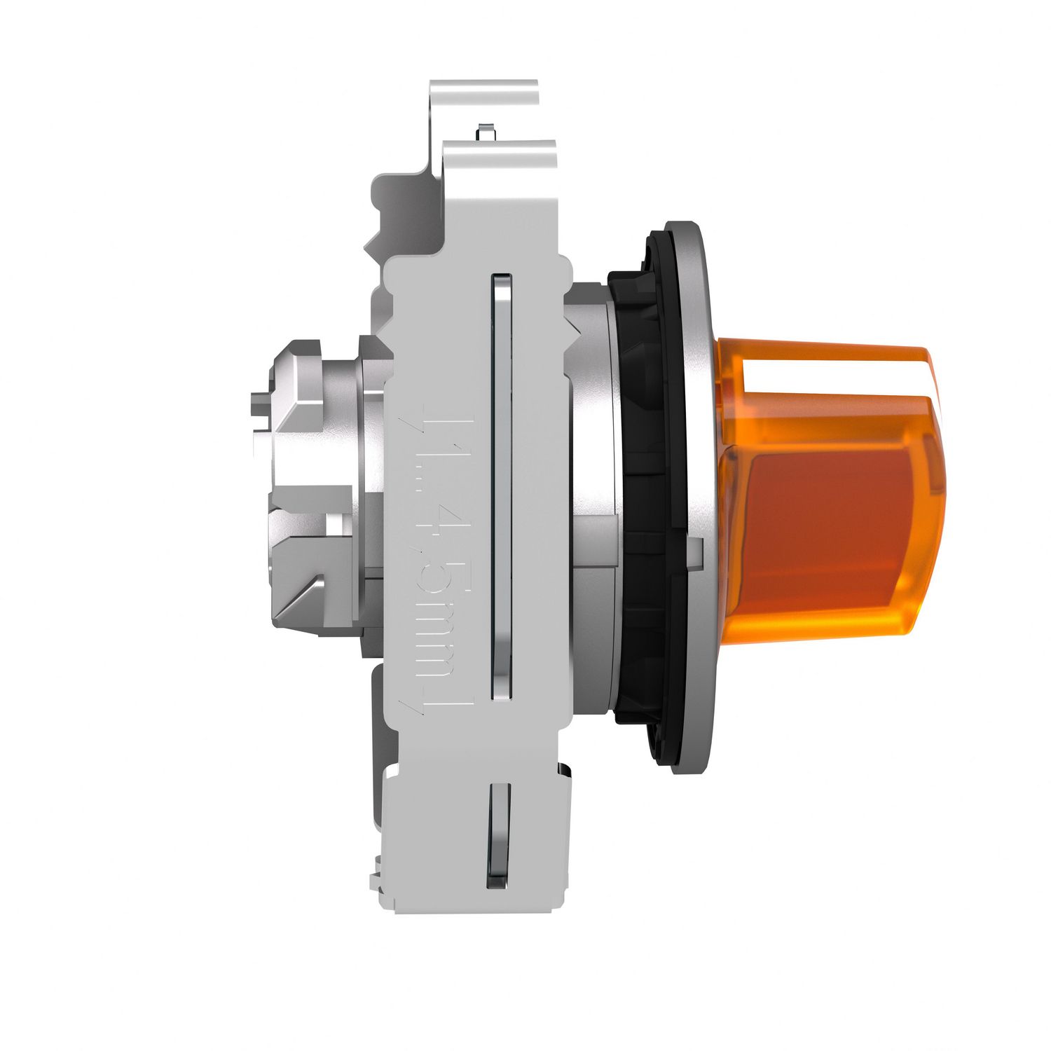 Picture of Head for illuminated selector switch, Harmony XB4, metal, orange handle, flush mounted, 30mm, universal LED, 2 positions