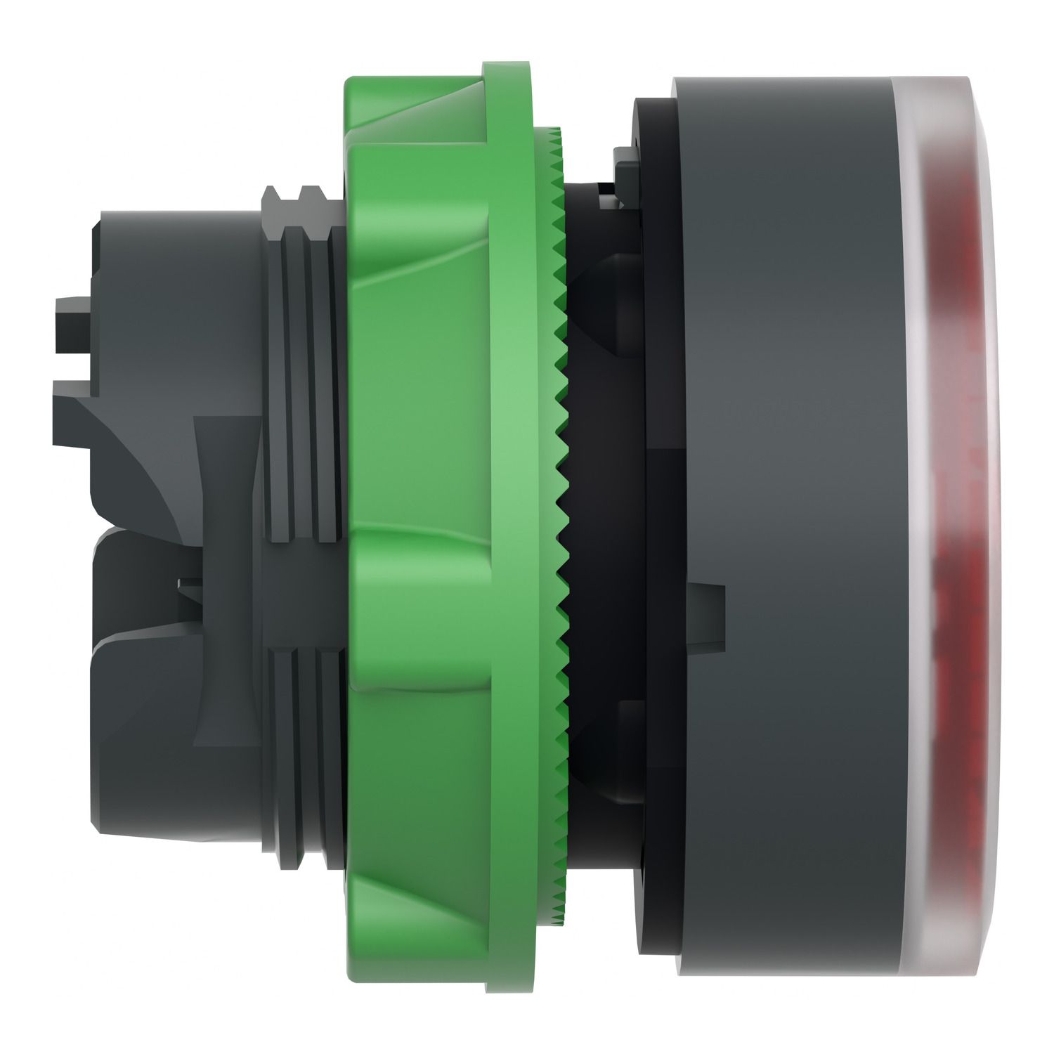 Picture of Head for illuminated push button, Harmony XB5, plastic, flush, red, 22mm, spring return, plain lens for BA9s bulb