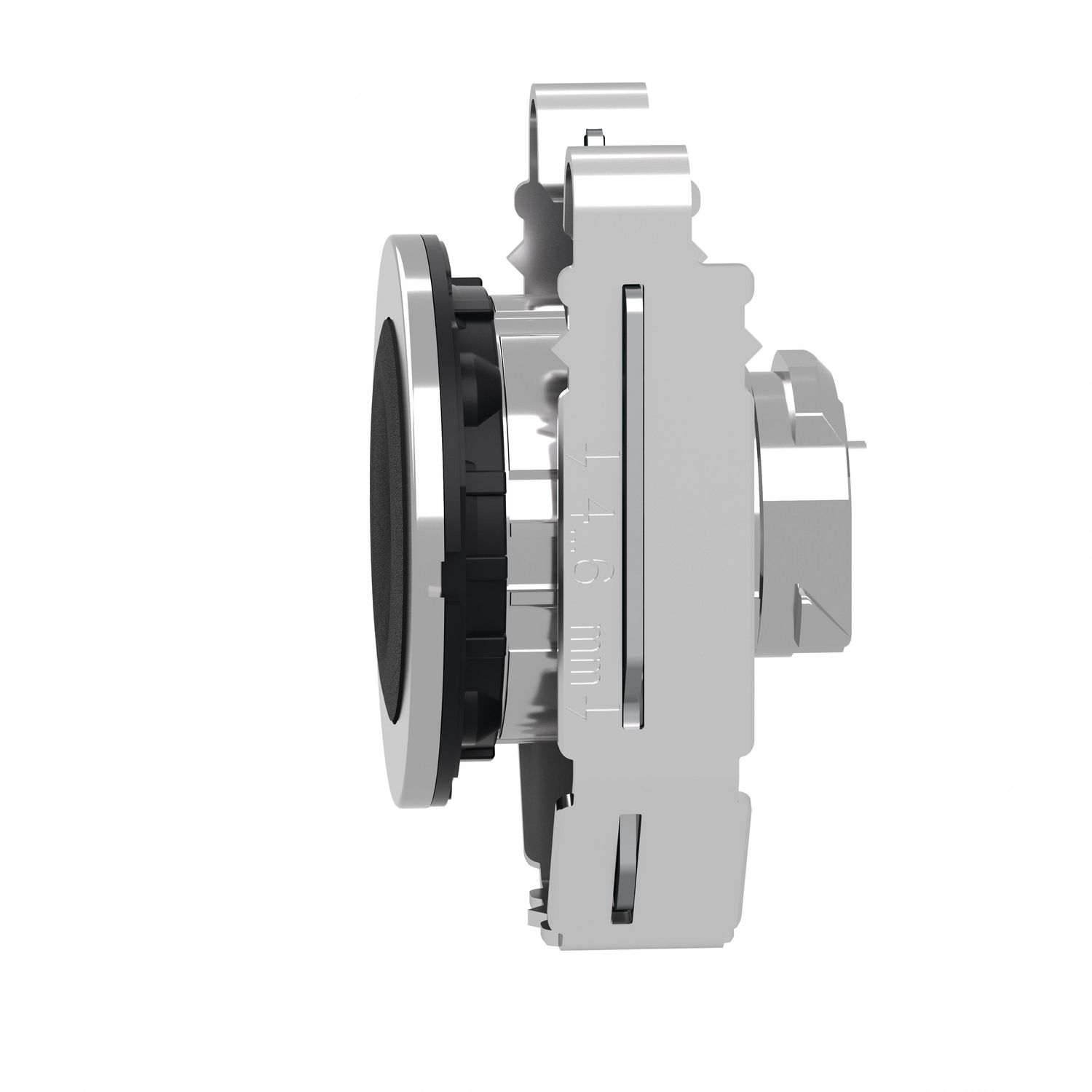 Picture of Flush mounted push button head, Harmony XB4, metal, black, 30mm, spring return, unmarked