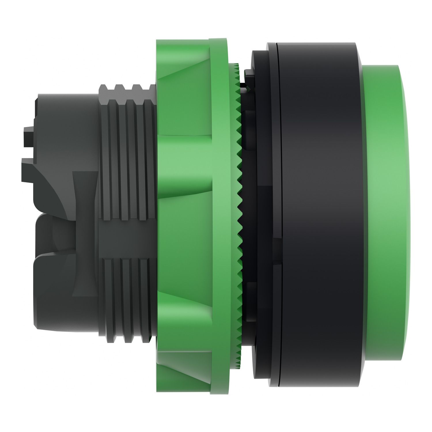 Picture of Push button head, Harmony XB5, plastic, projecting, green, 22mm, spring return, unmarked