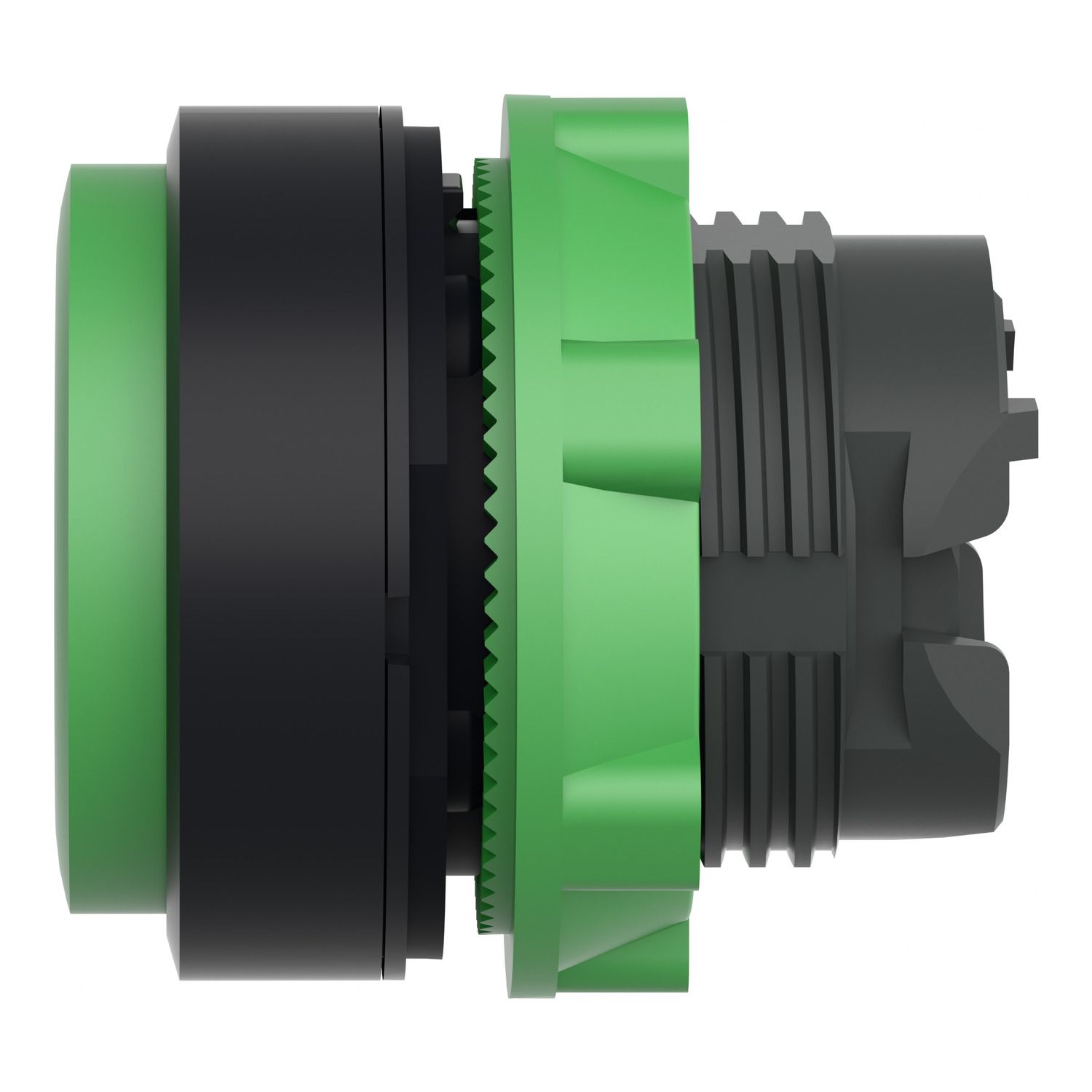 Picture of Push button head, Harmony XB5, plastic, projecting, green, 22mm, spring return, unmarked