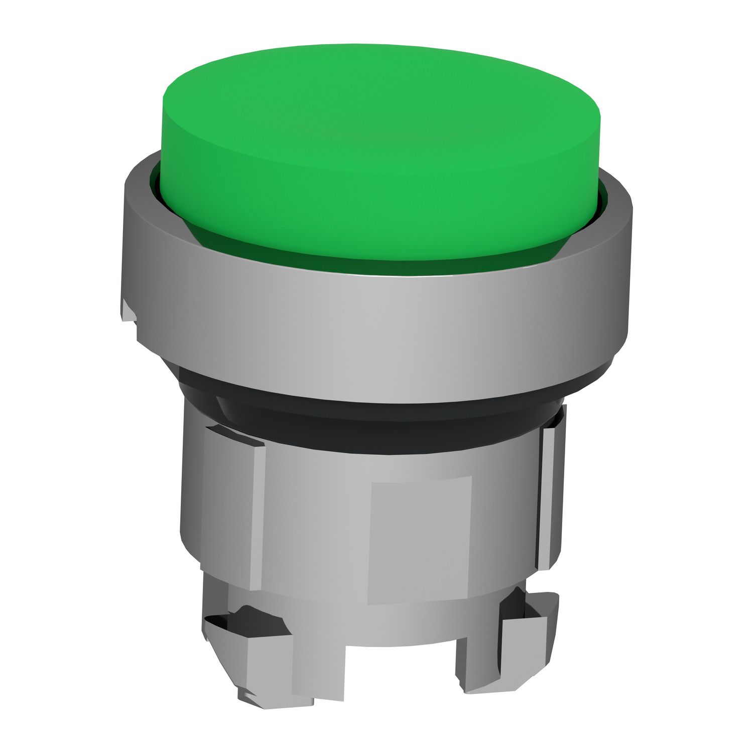 Picture of Push button head, Harmony XB4, metal, projecting, green, 22mm, spring return, unmarked