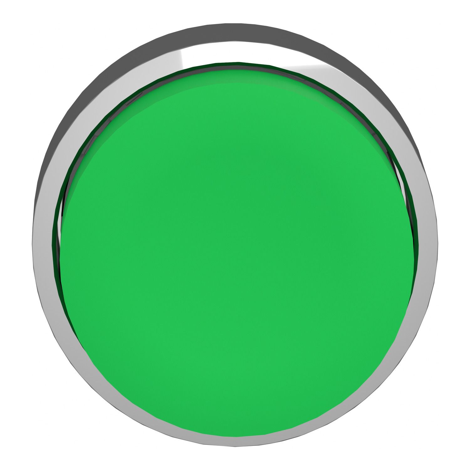 Picture of Push button head, Harmony XB4, metal, projecting, green, 22mm, spring return, unmarked