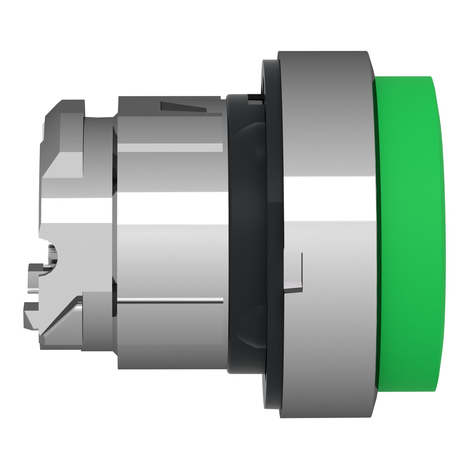 Picture of Push button head, Harmony XB4, metal, projecting, green, 22mm, spring return, unmarked