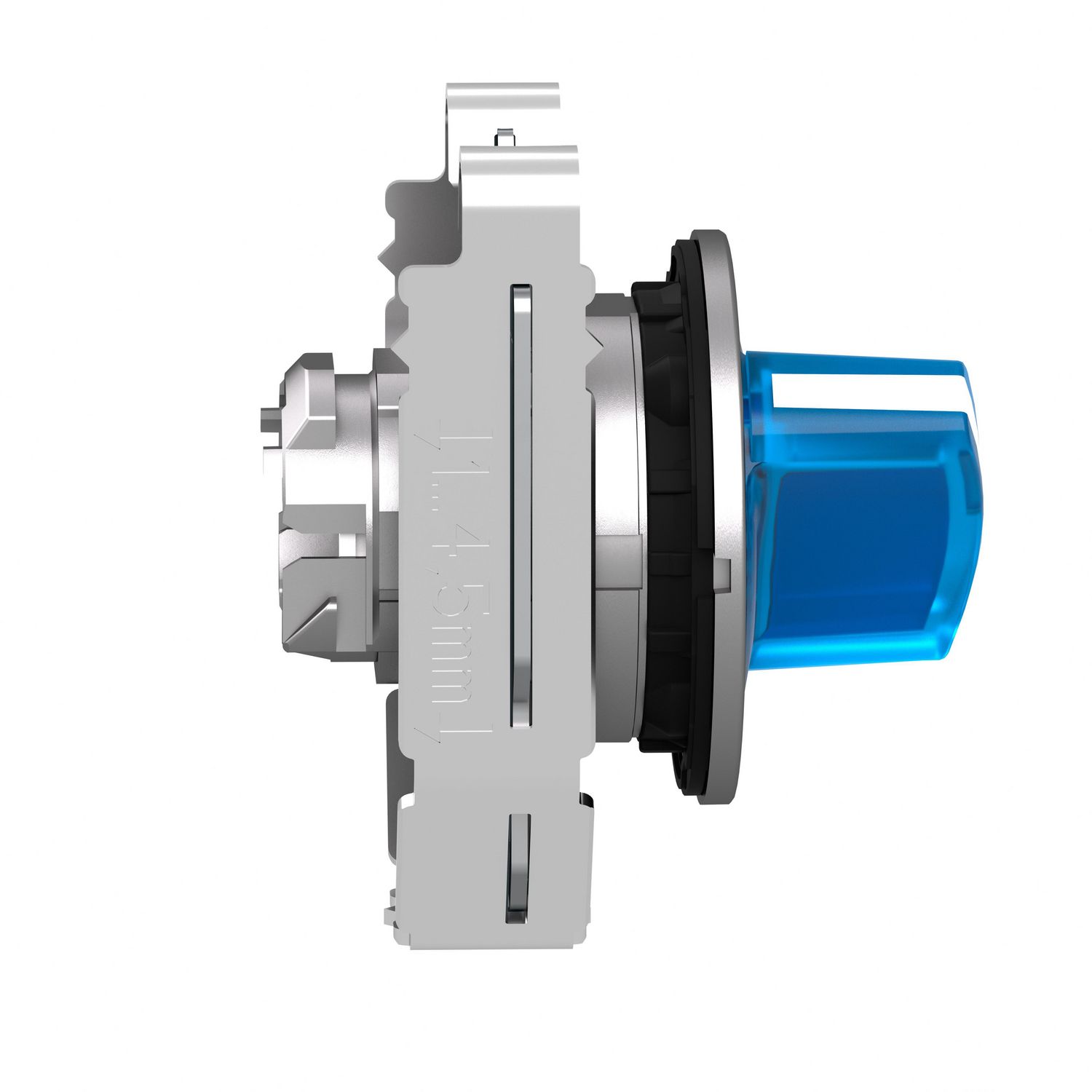 Picture of Head for illuminated selector switch, Harmony XB4, metal, blue handle, 30mm, universal LED, 2 positions, spring return