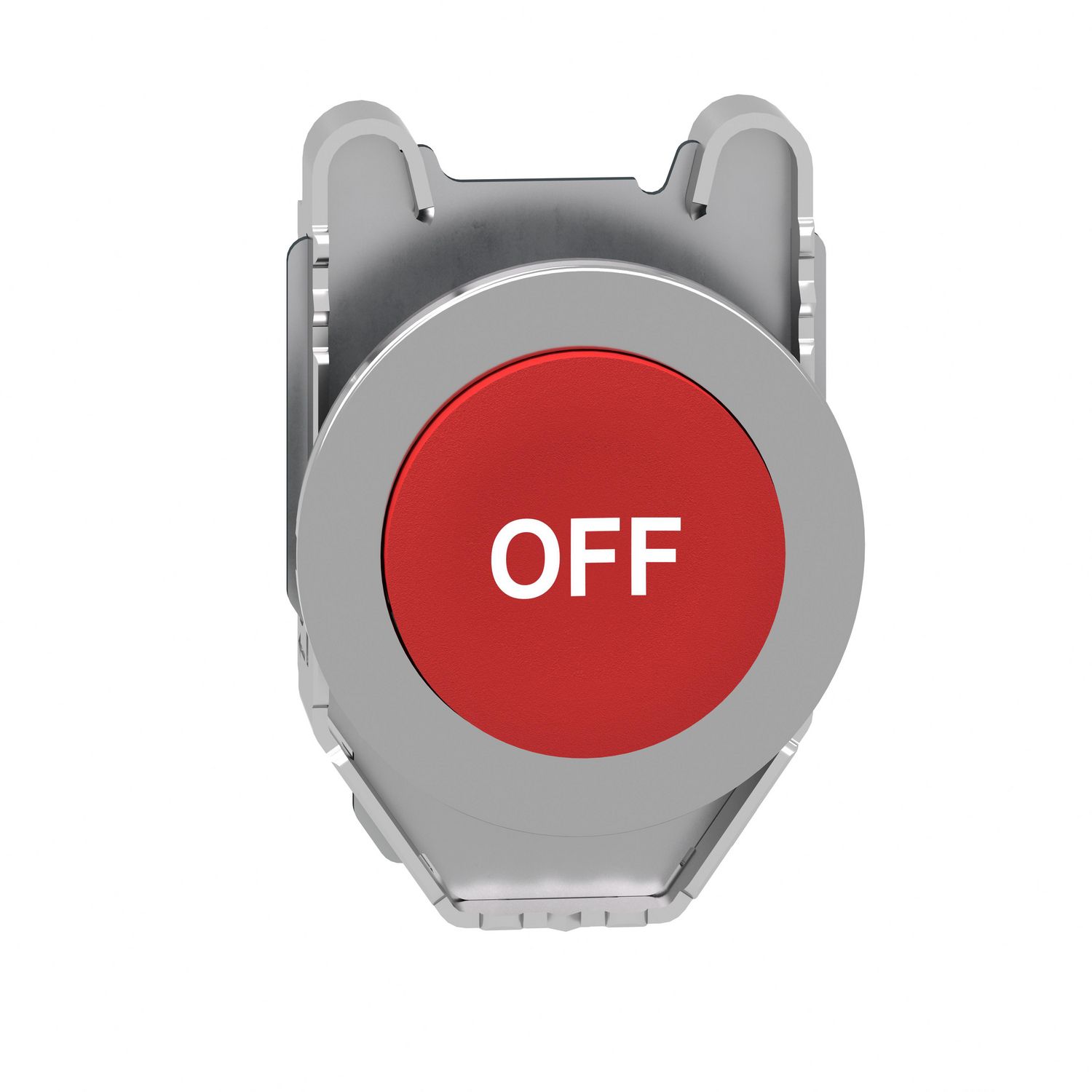 Picture of Head for non illuminated push button, Harmony XB4, flush mounted red projecting pushbutton white marked "OFF"