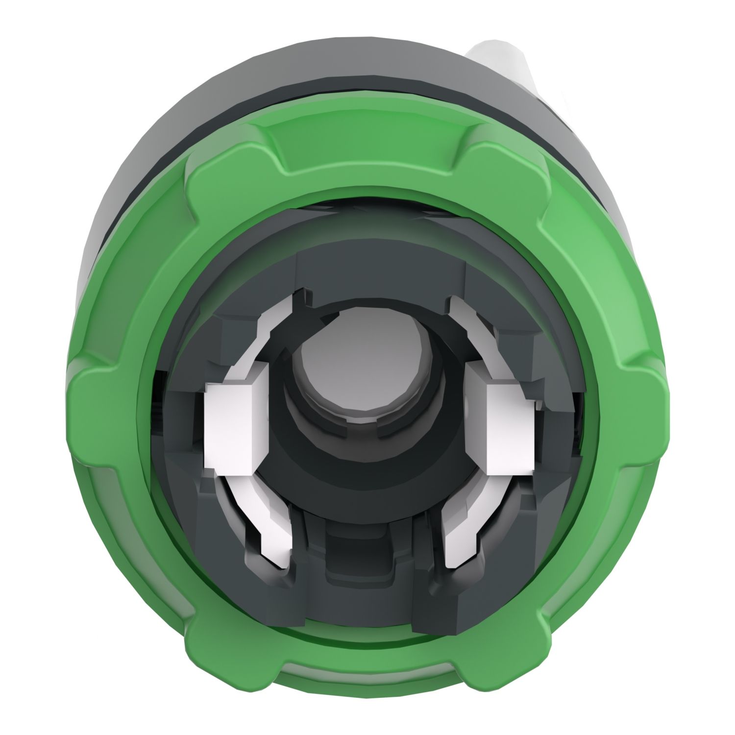 Picture of Head for illuminated selector switch, Harmony XB5, universal LED,  white handle, 22mm, 2 positions, spring return