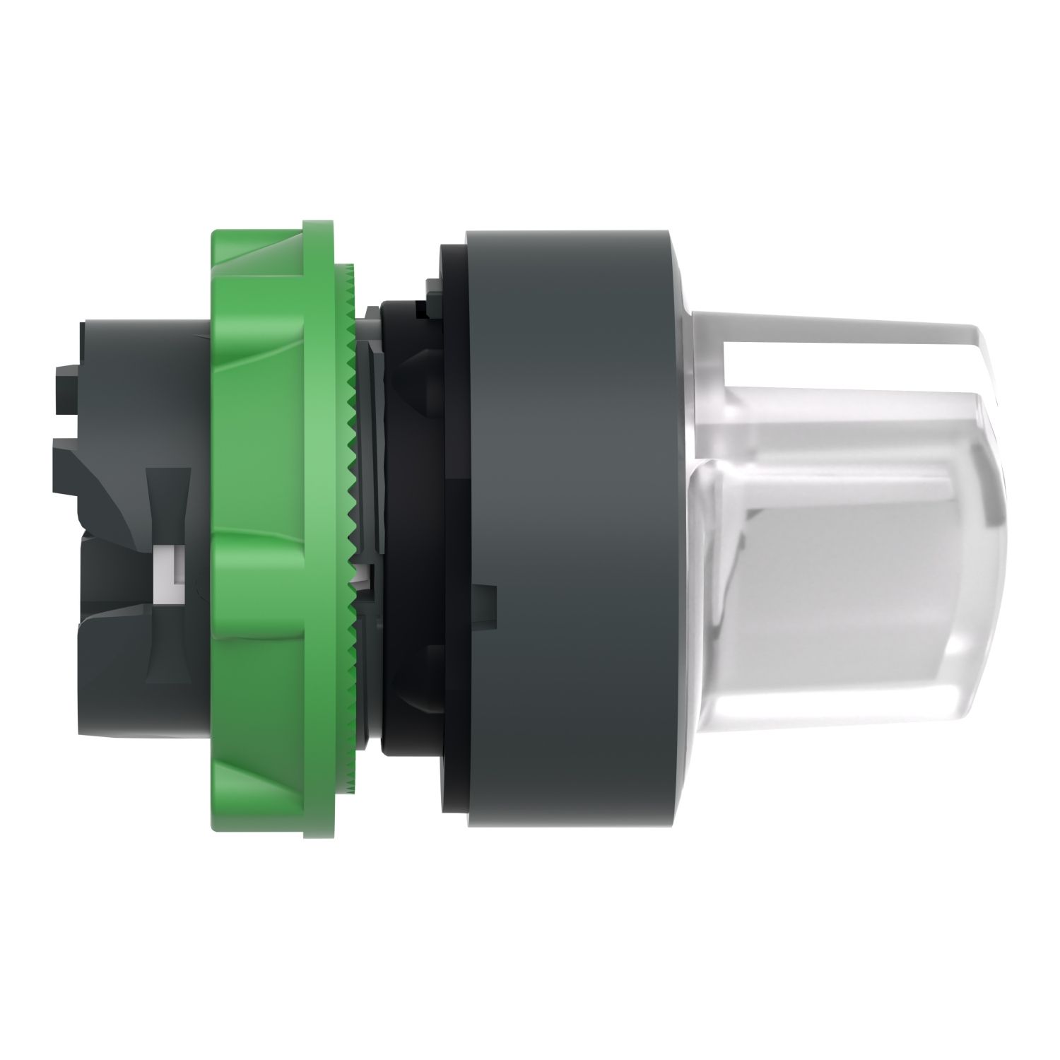 Picture of Head for illuminated selector switch, Harmony XB5, universal LED,  white handle, 22mm, 2 positions, spring return