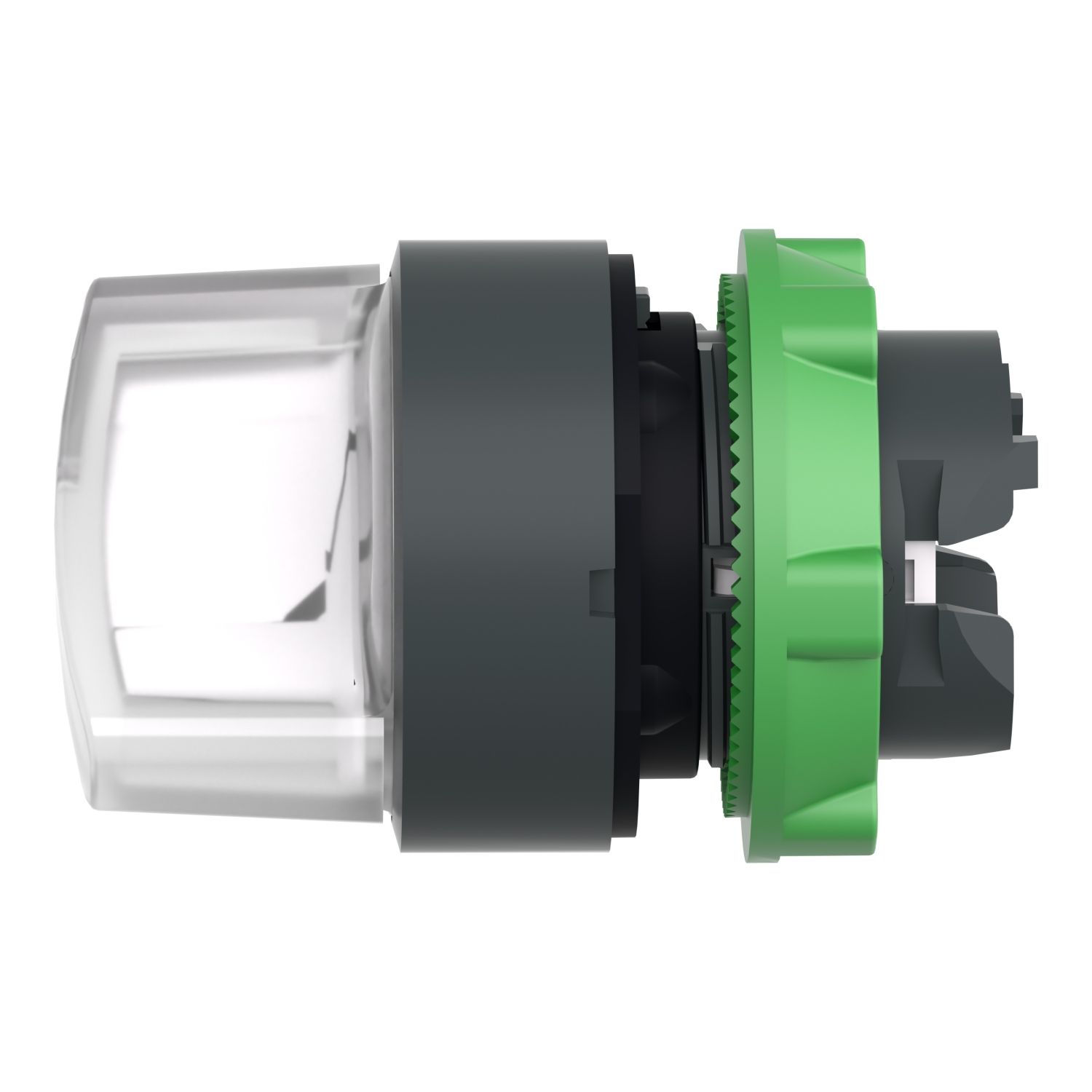 Picture of Head for illuminated selector switch, Harmony XB5, universal LED,  white handle, 22mm, 2 positions, spring return