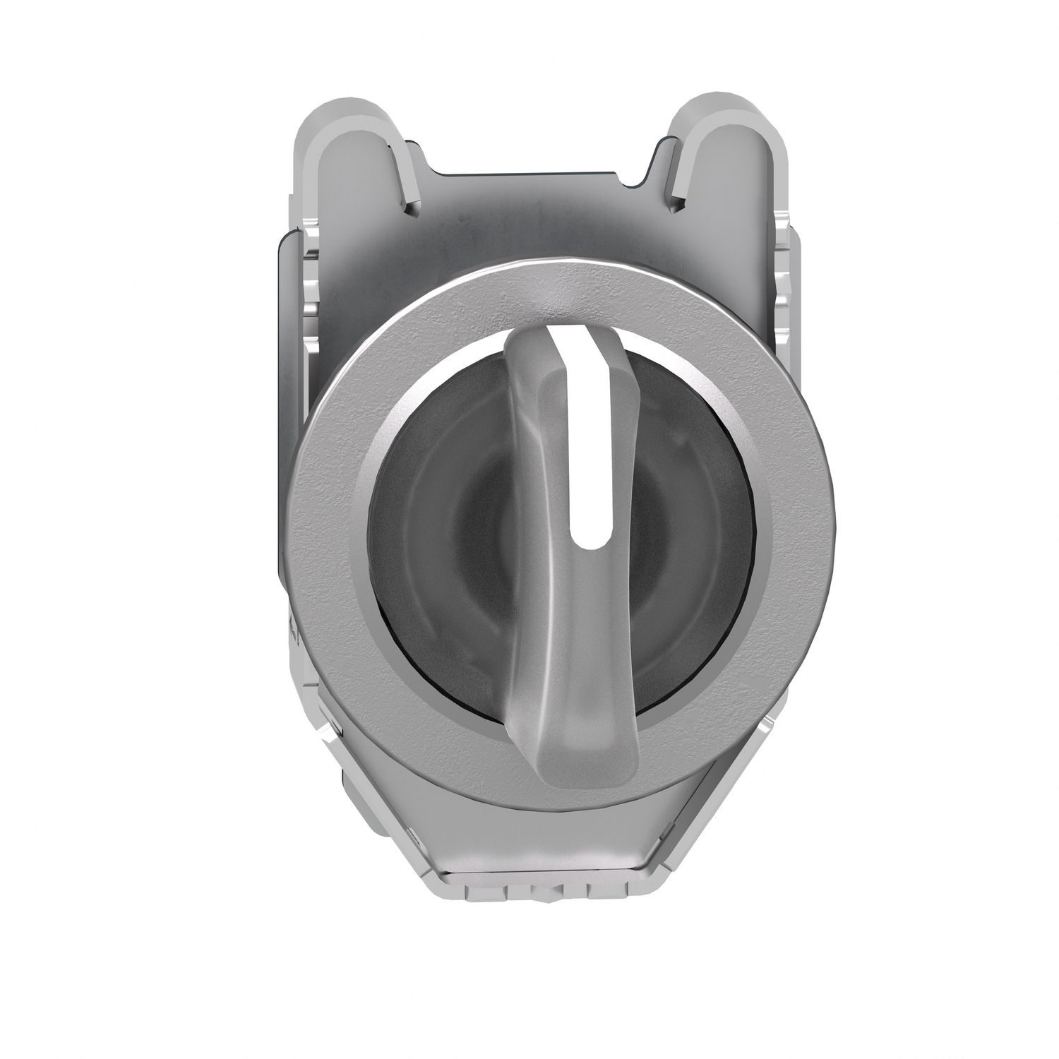 Picture of Head for illuminated selector switch, Harmony XB4, metal, white handle, flush mounted, 30mm, universal LED, 3 positions