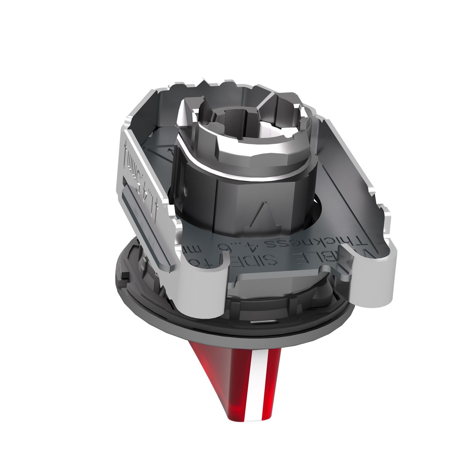 Picture of Head for illuminated selector switch, Harmony XB4, metal, red handle, 30mm, universal LED, 3 positions, to center