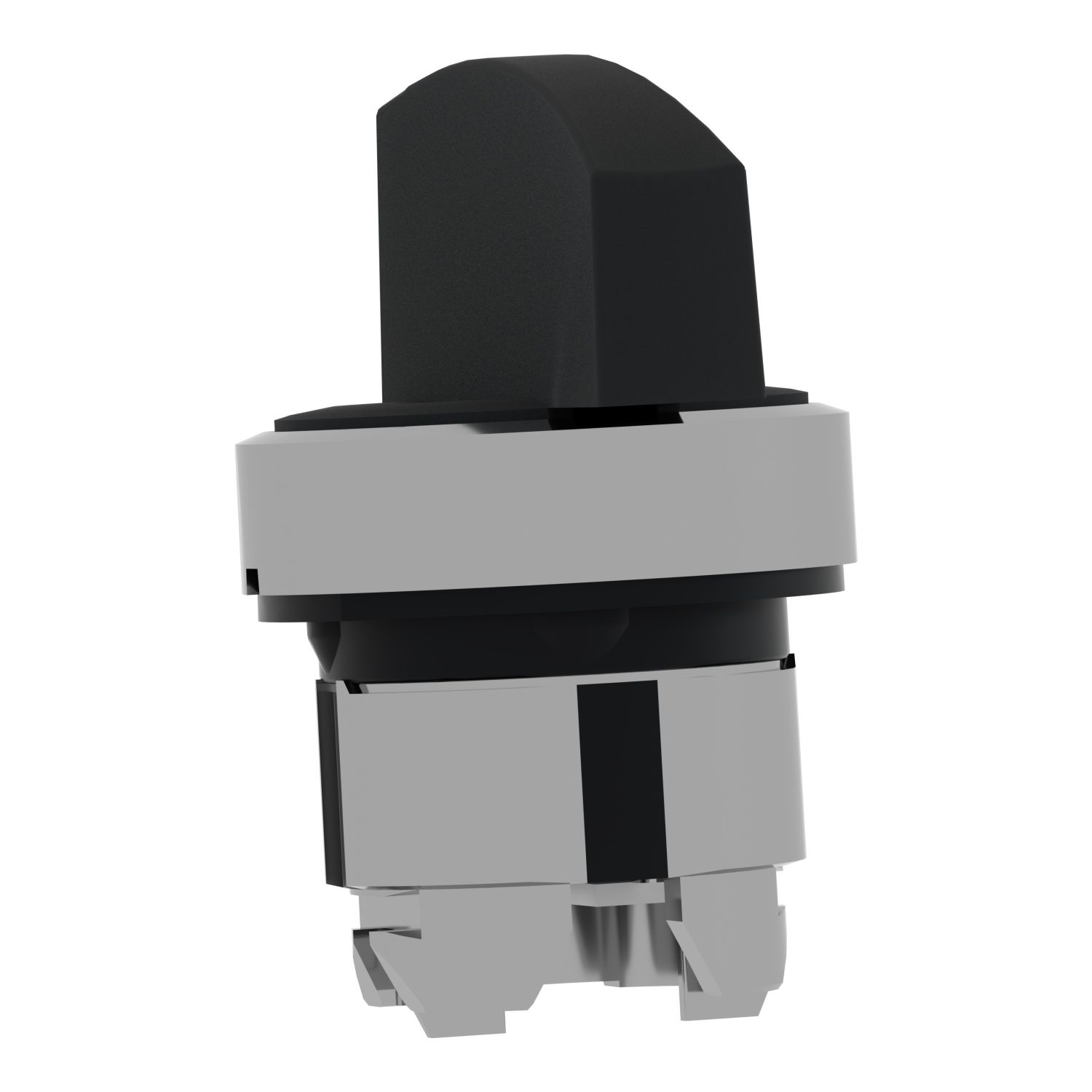 Picture of Head for selector switch, Harmony XB4, metal, black, 22mm, long handle, 3 positions, spring return left to center