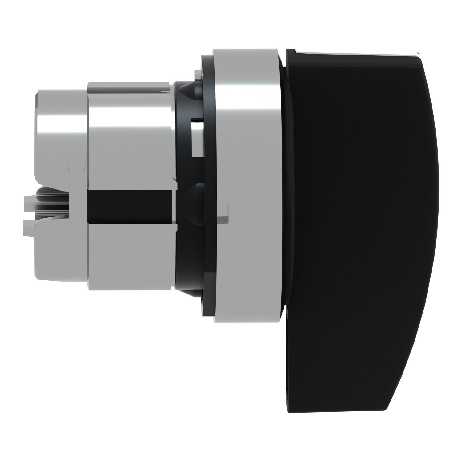 Picture of Head for selector switch, Harmony XB4, metal, black, 22mm, long handle, 3 positions, spring return left to center