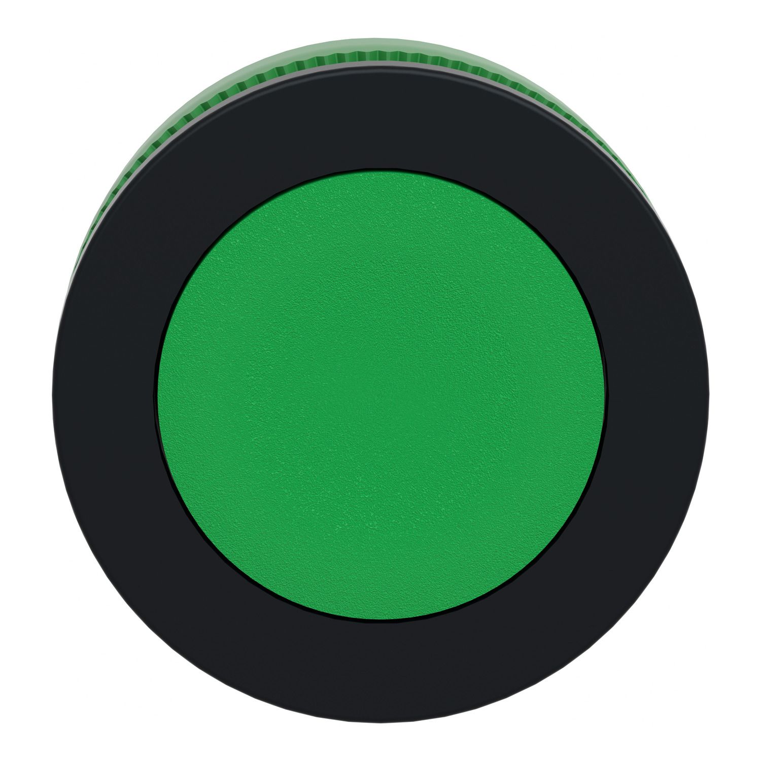 Picture of Antimicrobial Flush mounted push button head, Harmony XB5, plastic, green, 30mm, spring return, unmarked