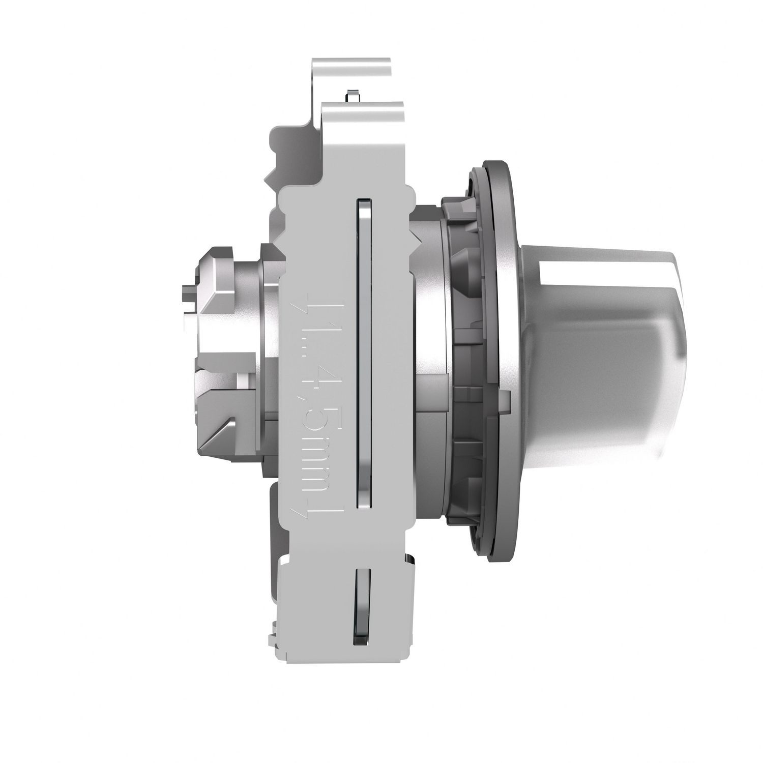 Picture of Head for illuminated selector switch, Harmony XB4, metal, white handle, 30mm, universal LED, 2 positions, spring return