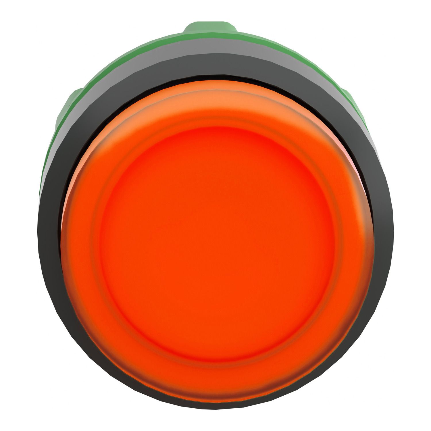 Picture of Head for illuminated push button, Harmony XB5, orange projecting, 22mm, universal LED, spring return, unmarked