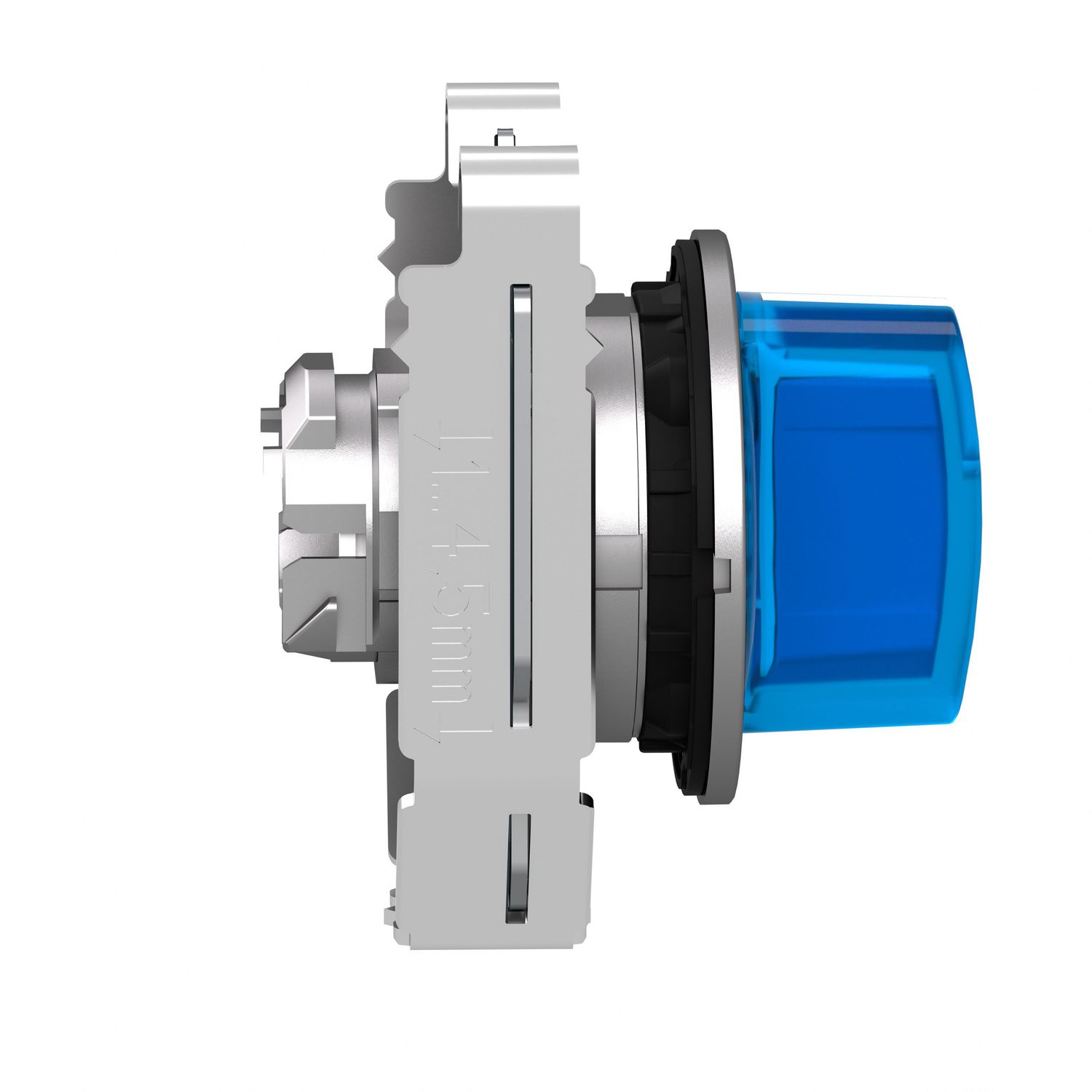 Picture of Head for illuminated selector switch, Harmony XB4, metal, blue handle, flush mounted, 30mm, universal LED, 3 positions