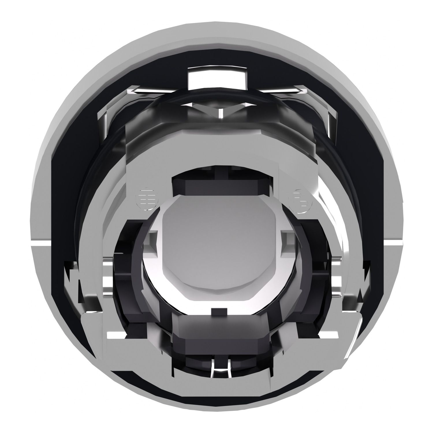 Picture of Head for illuminated push button, Harmony XB4, metal, green projecting, 22mm, push push, universal LED, unmarked