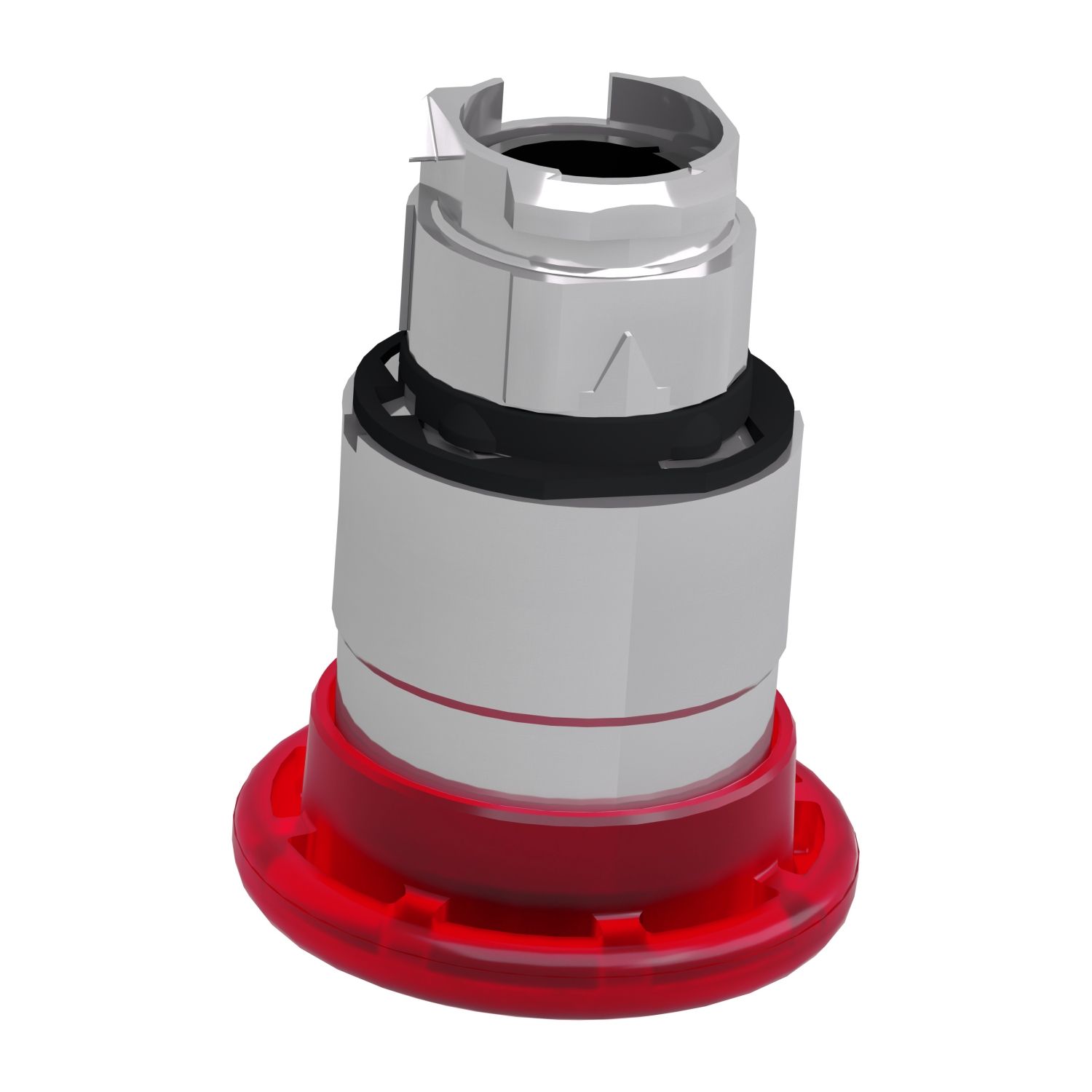 Picture of Head for illuminated emergency switching off push button, Harmony XB4, metal, red mushroom 40mm, 22mm, universal LED, push pull