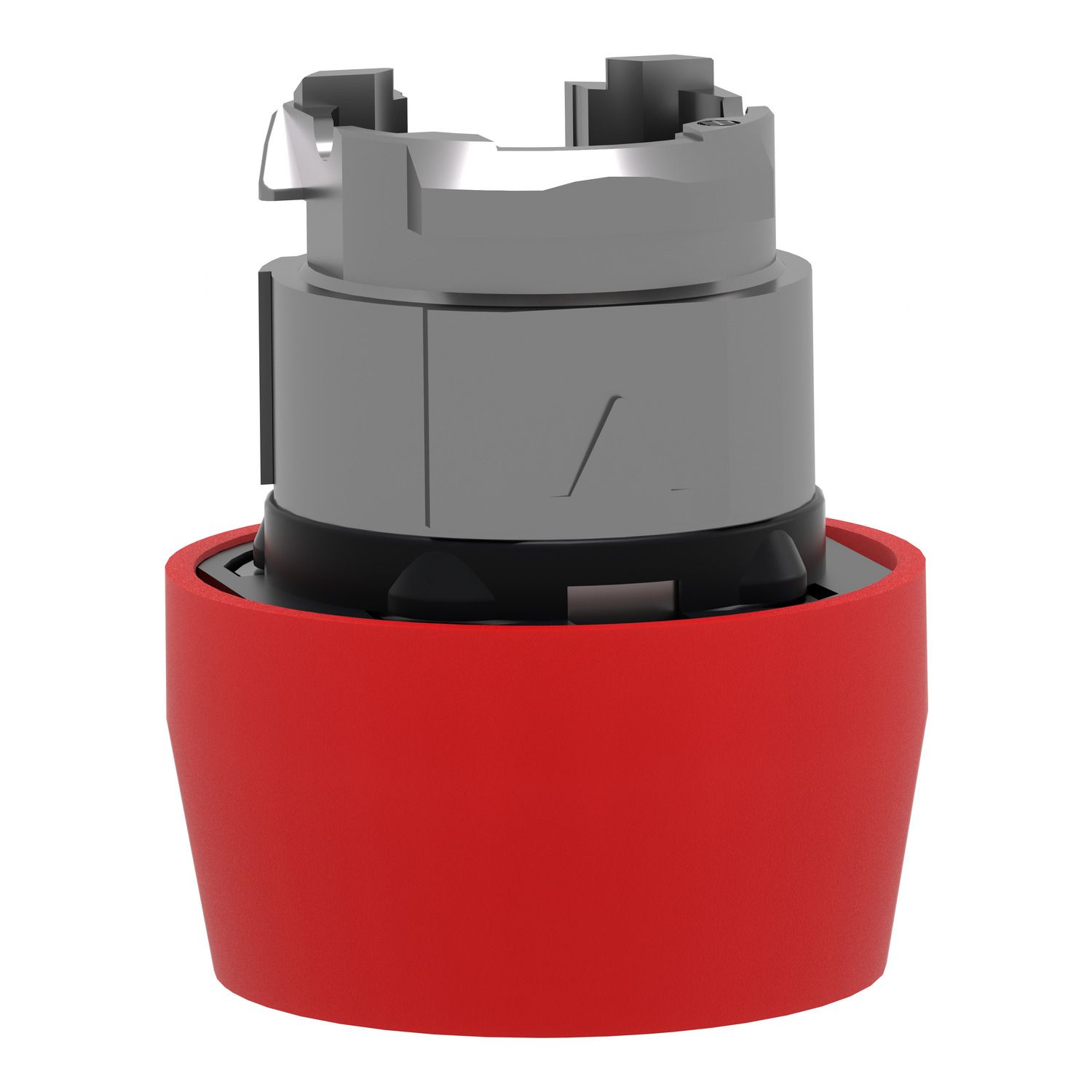 Picture of Head for non illuminated push button, Harmony XB4, red flush pushbutton Ø22 mm spring return unmarked