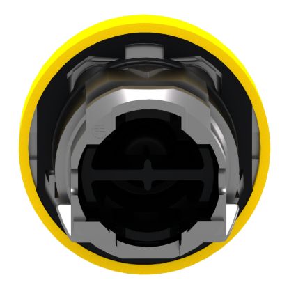 Picture of Head for non illuminated push button, Harmony XB4, yellow flush pushbutton Ø22 mm spring return unmarked