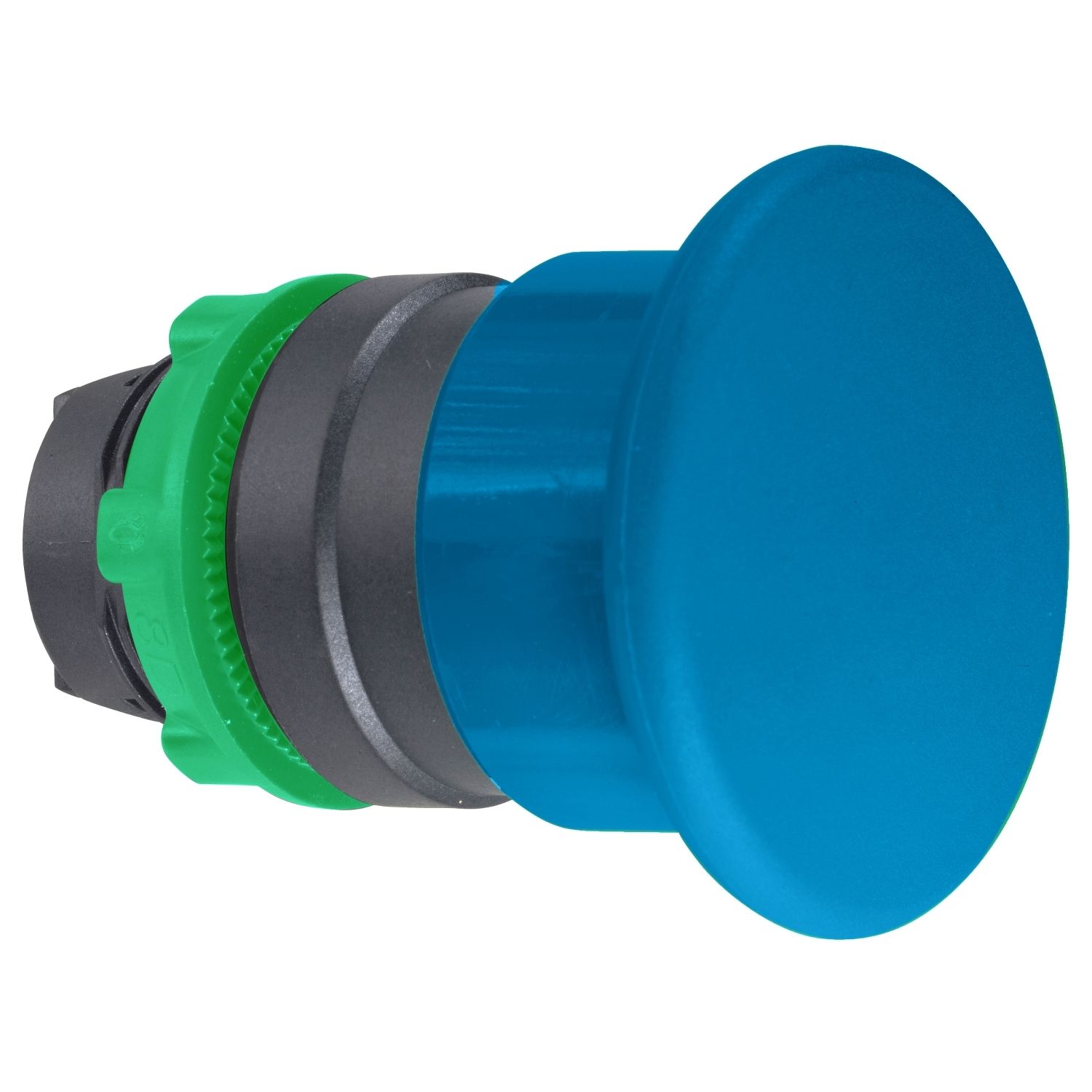 Picture of Head for non illuminated pushbutton, Harmony XB5, plastic, blue, mushroom 40mm, 22mm, spring return
