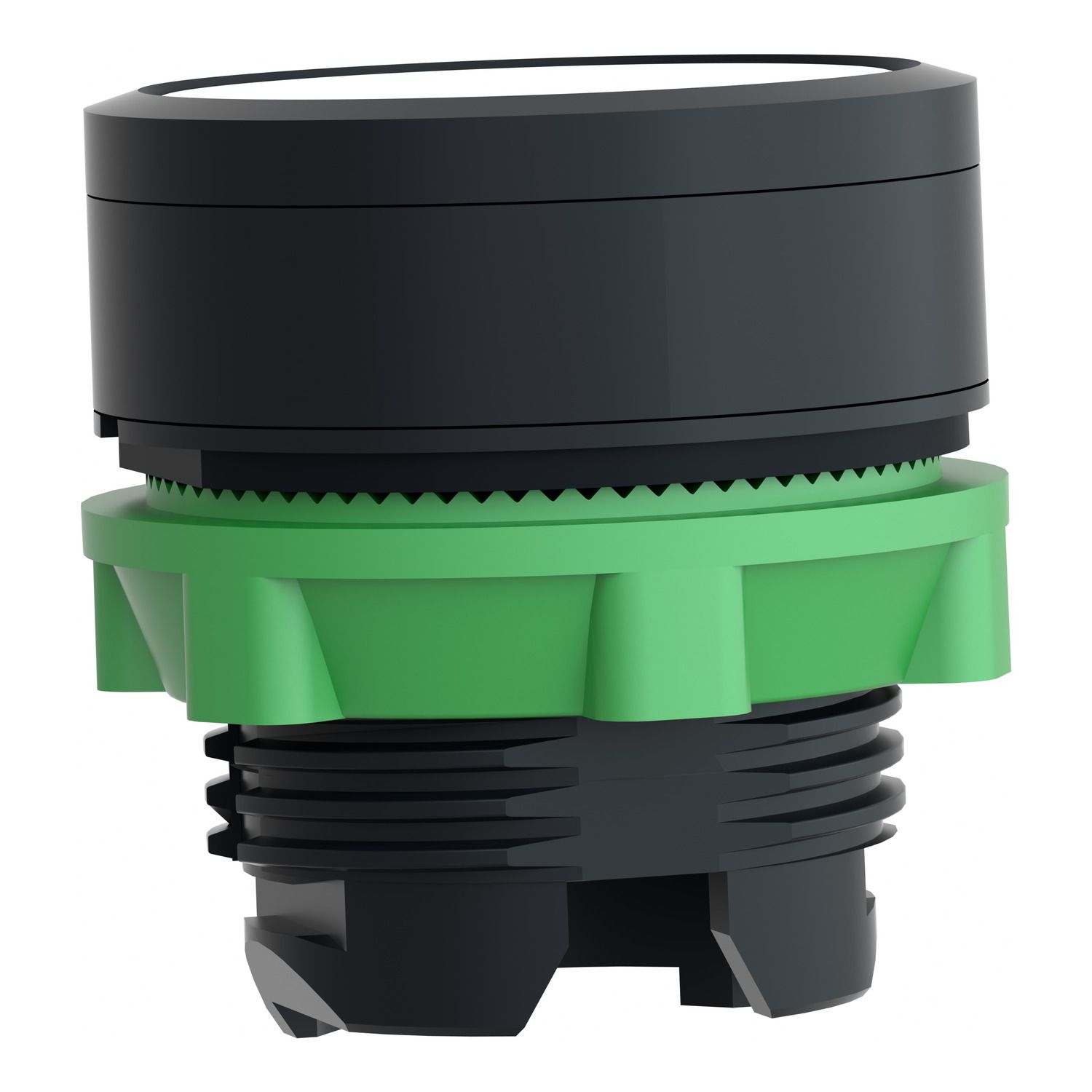 Picture of Head for illuminated push button, Harmony XB5, plastic, flush, white, 22mm, spring return, plain lens for BA9s bulb