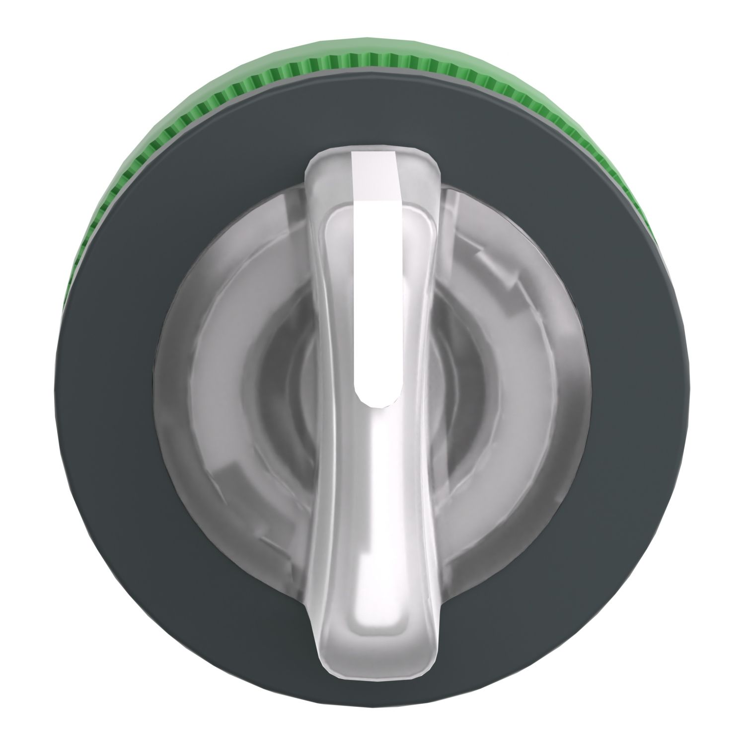 Picture of Head for illuminated selector switch, Harmony XB5, plastic, white handle, universal LED, 3 positions, right to center