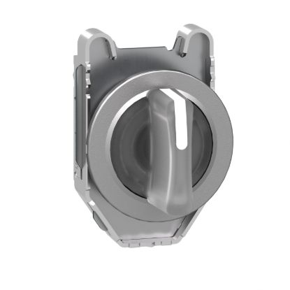 Picture of Head for illuminated selector switch, Harmony XB4, metal, white handle, 30mm, universal LED, 3 positions, to center