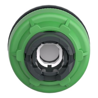 Picture of Head for illuminated push button, Harmony XB5, antimicrobial, plastic, yellow flush mounted, 30mm, universal LED,