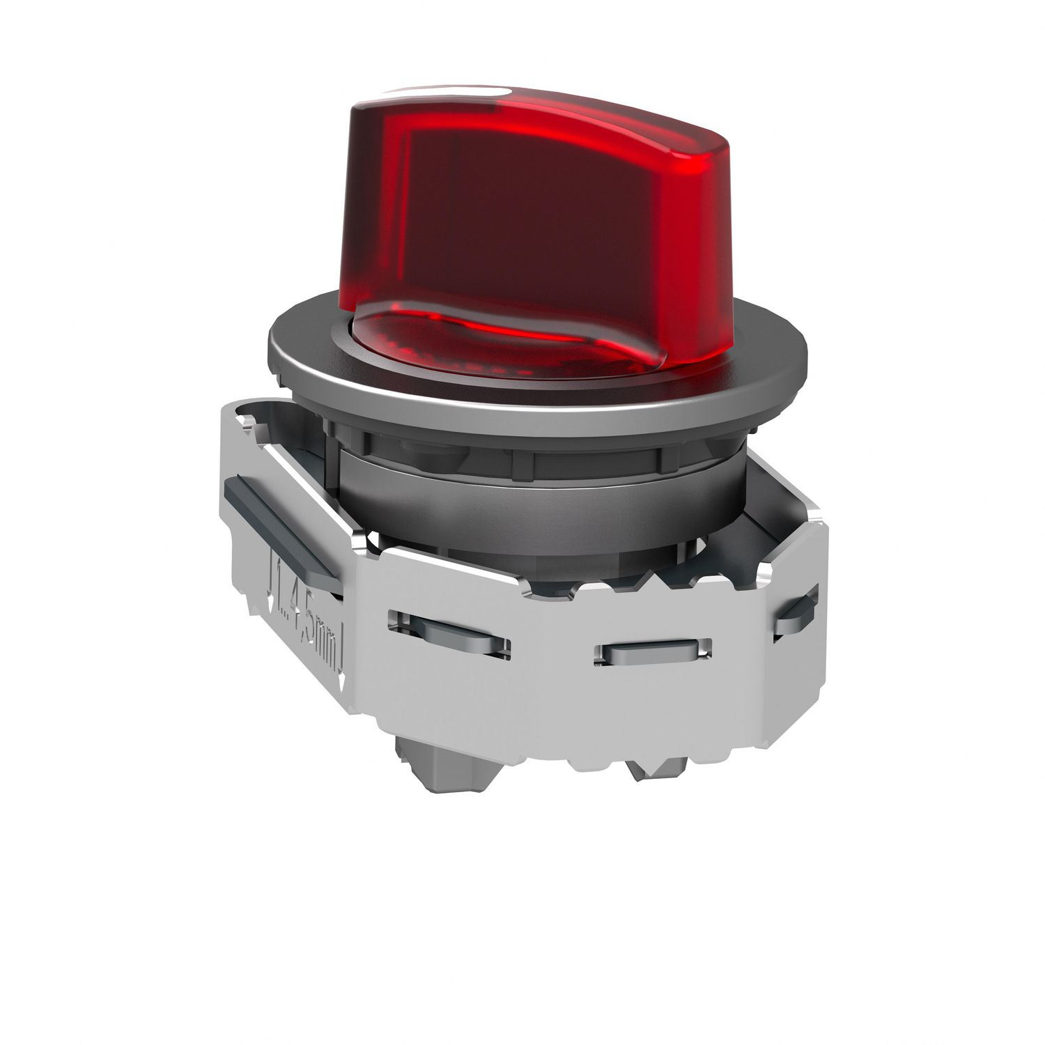 Picture of Head for illuminated selector switch, Harmony XB4, metal, red handle, 30mm, universal LED, 2 positions, stay put