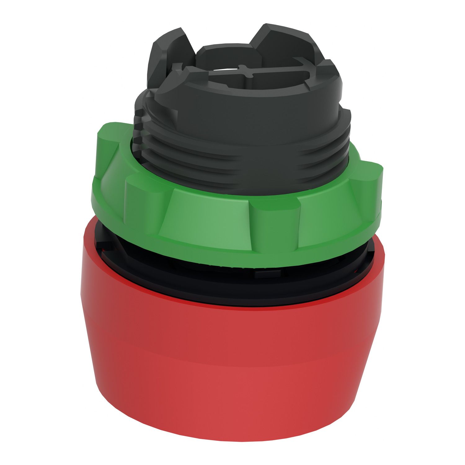 Picture of Push button head, Harmony XB5, plastic, flush, red, 22mm, spring return, coloured boot, unmarked