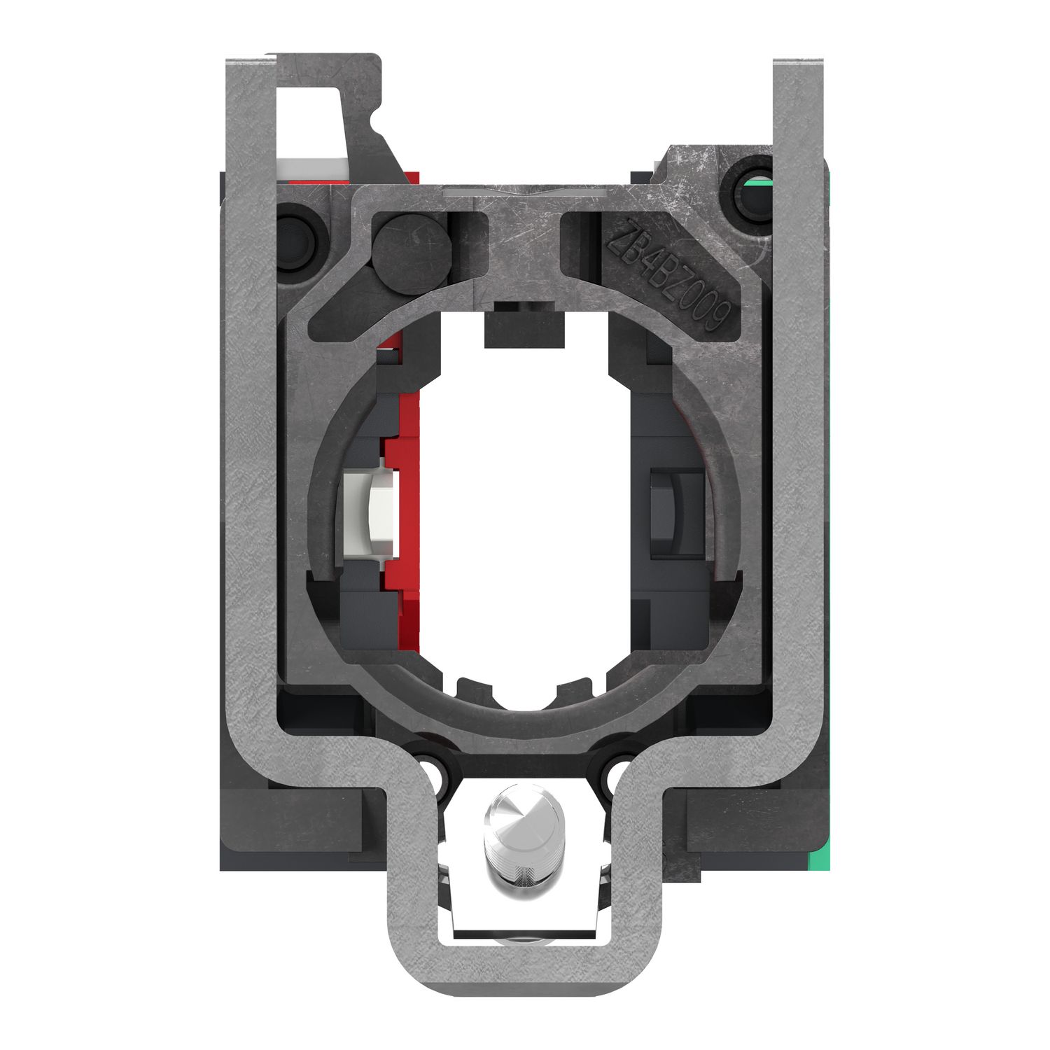 Picture of Single contact block with body fixing collar, Harmony XB4, metal, 1 NO + 1 NC, compact push in terminals
