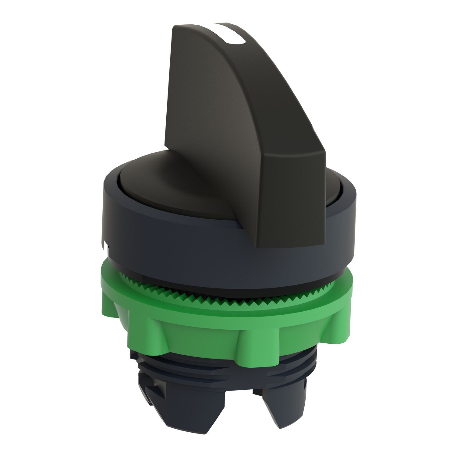 Picture of Head for selector switch, Harmony XB5, plastic, black, 22mm, long handle, 3 positions, stay put