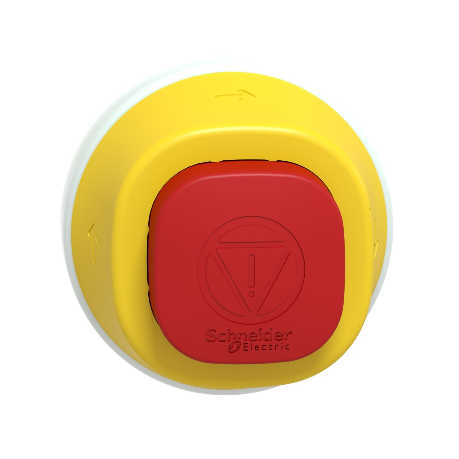 Picture of Antimicrobial Illuminated emergency stop head, Harmony XB5, plastic, red, 22mm, trigger latching turn to release, white red LED, 24V AC DC