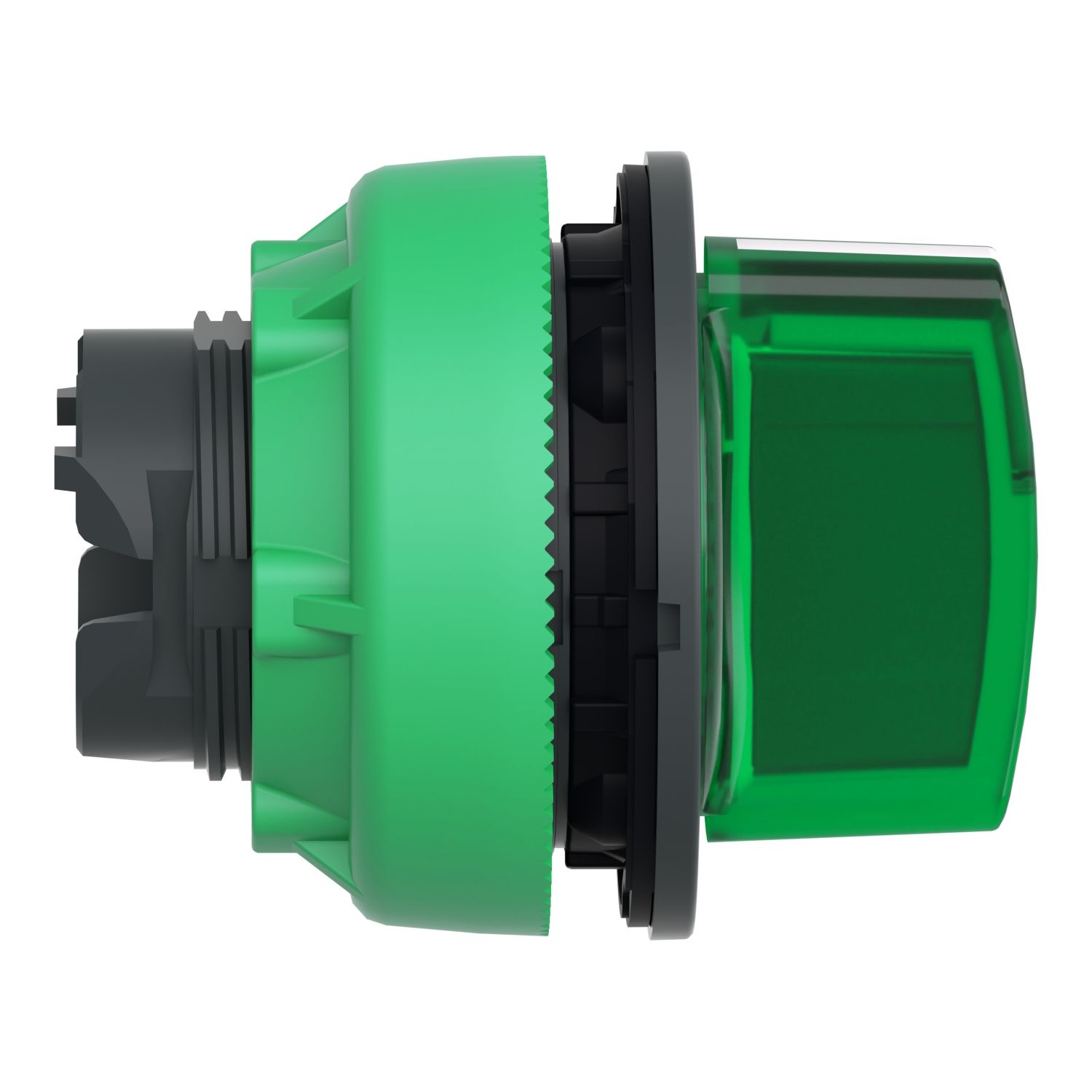 Picture of Head for illuminated selector switch, Harmony XB5, plastic, green handle, universal LED, 3 positions, right to center