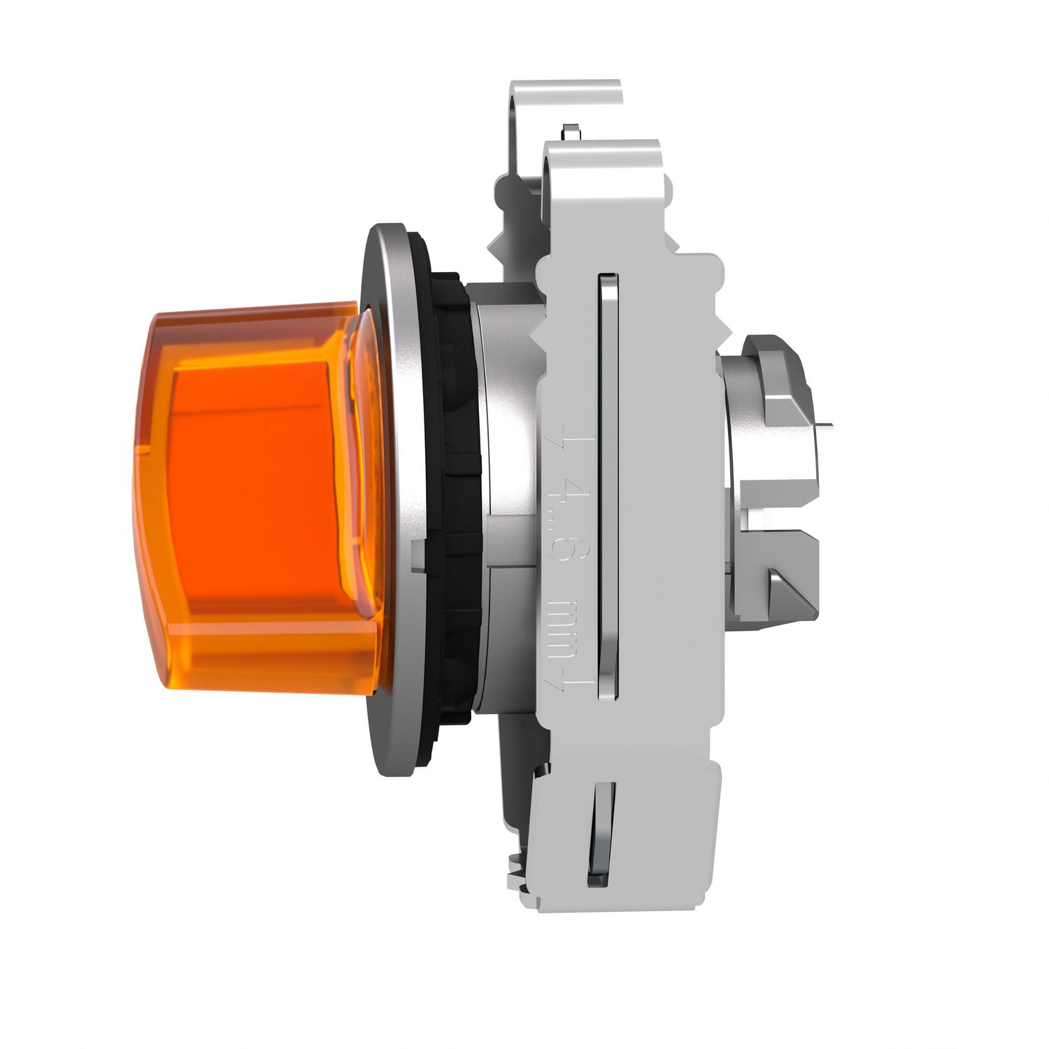 Picture of Head for illuminated selector switch, Harmony XB4, metal, orange handle, 30mm, universal LED, 2 positions