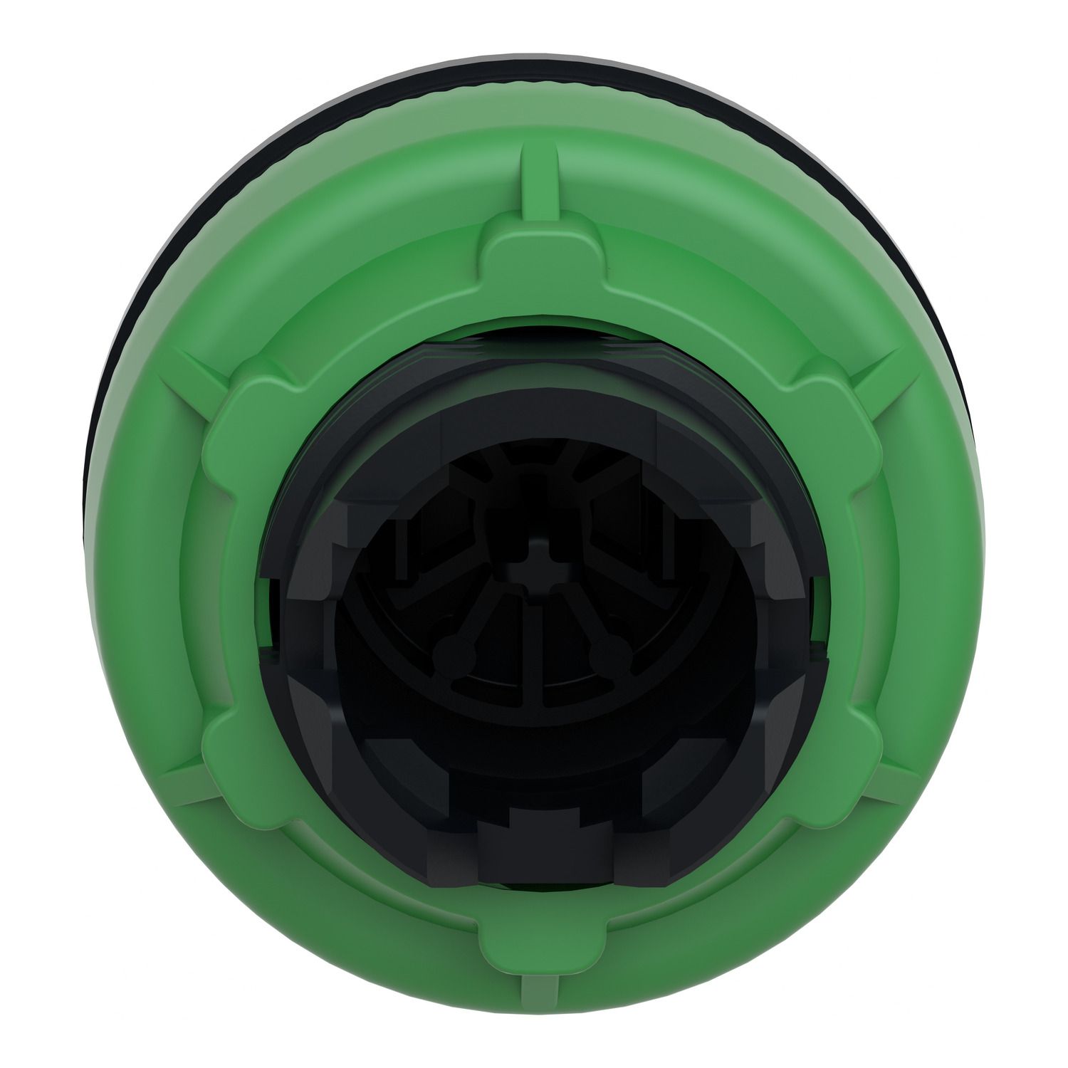 Picture of Antimicrobial Flush mounted push button head, Harmony XB5, plastic, black, 30mm, spring return, unmarked