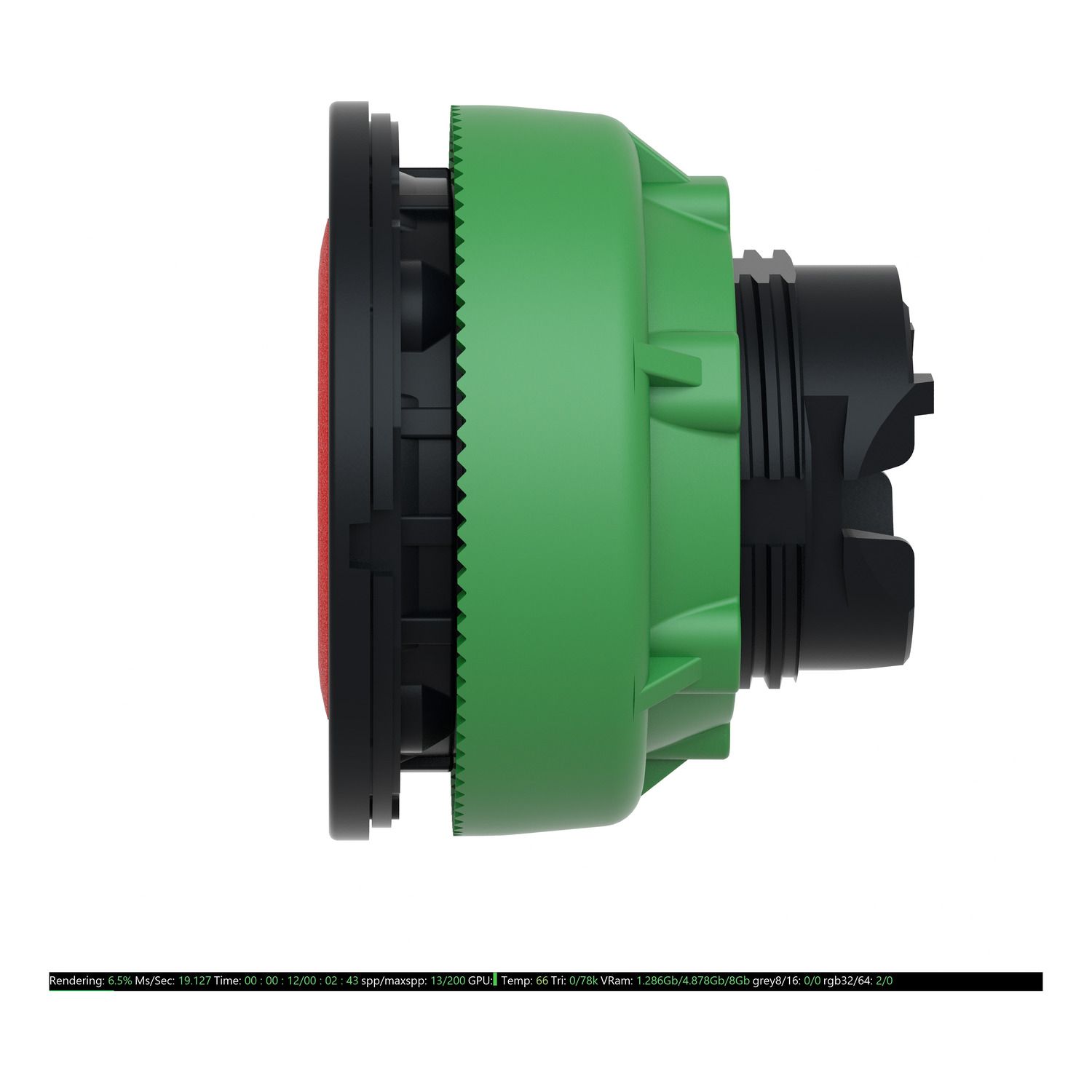 Picture of Antimicrobial Flush mounted push button head, Harmony XB5, plastic, red, 30mm, spring return, unmarked