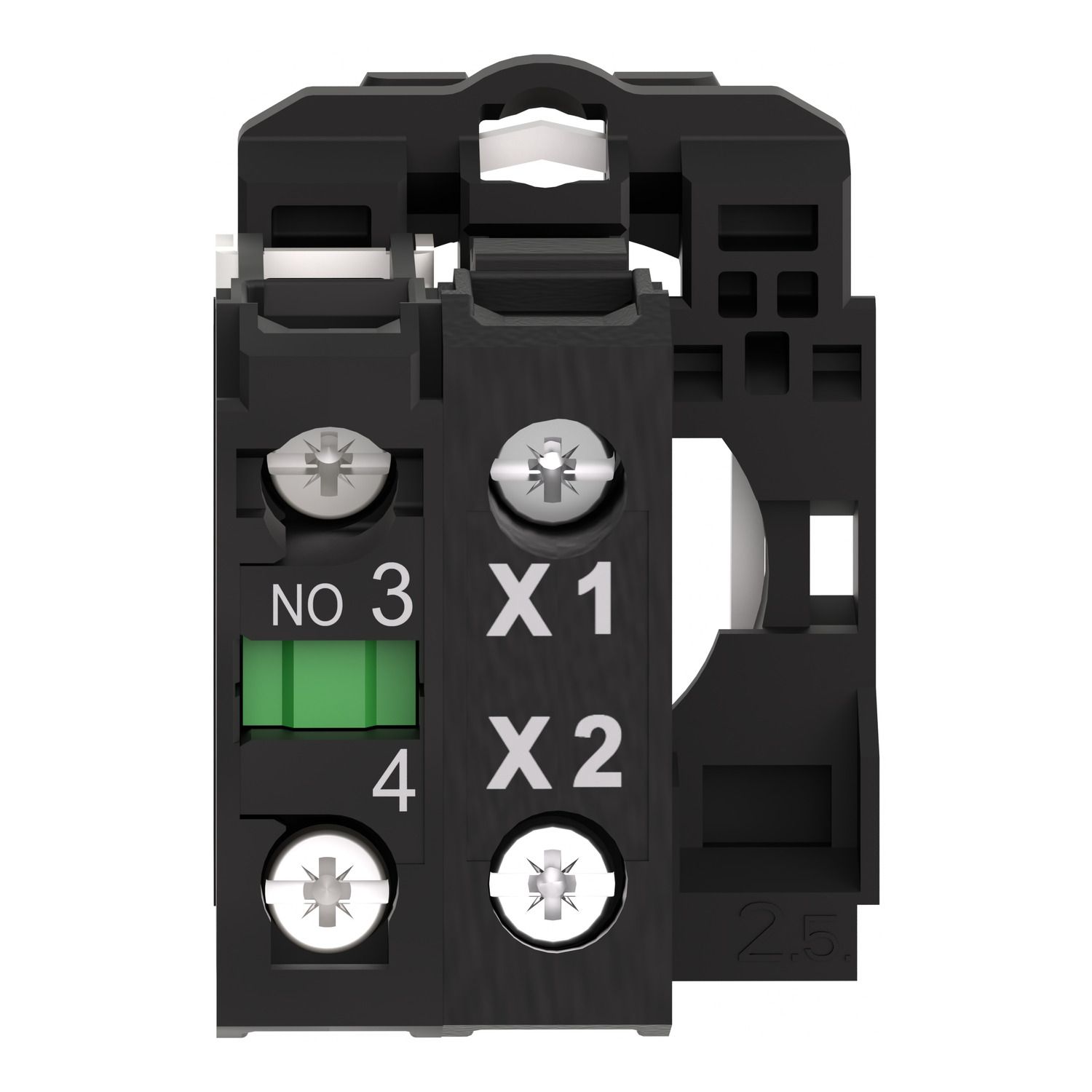 Picture of Light block with body fixing collar, Harmony XB5, plastic, blue, for BA9s bulb, lt 250V, 1NO