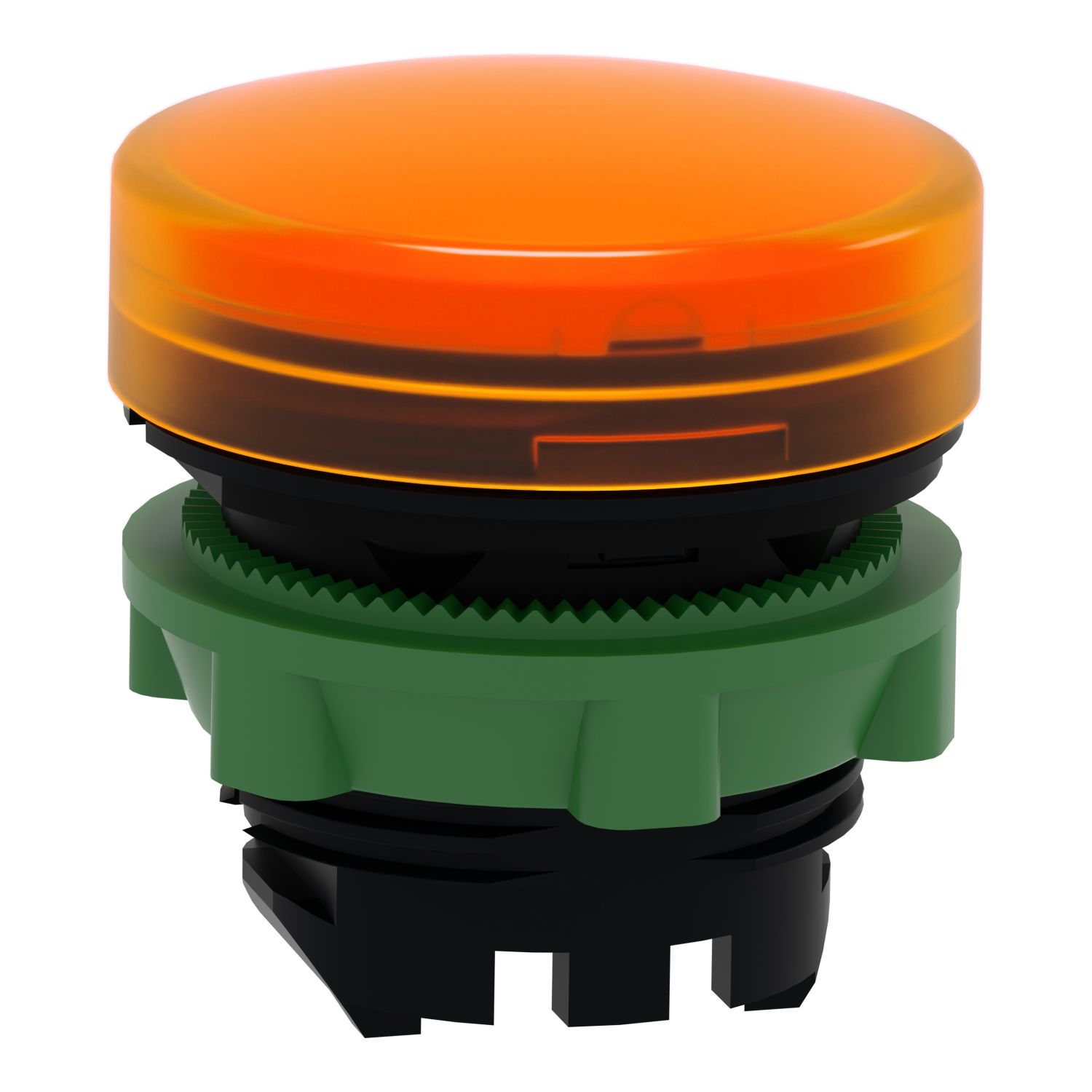 Picture of Head for Pilot light, Harmony XB5, plastic, orange, 22mm, universal LED, plain lens